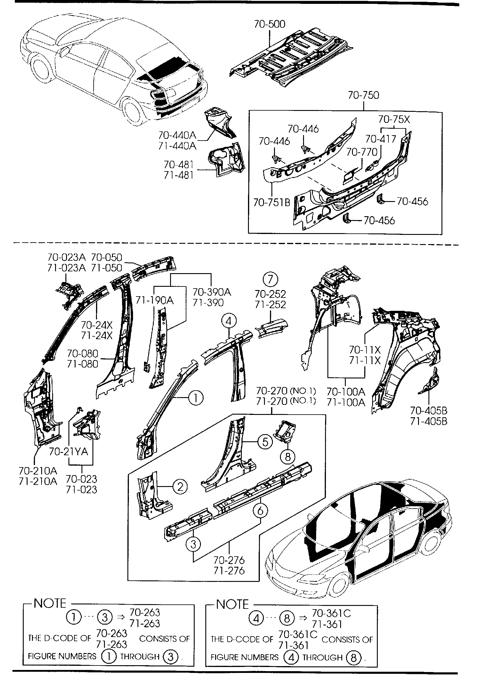 Diagram SIDE PANELS (4-DOOR) for your Mazda Mazda3  