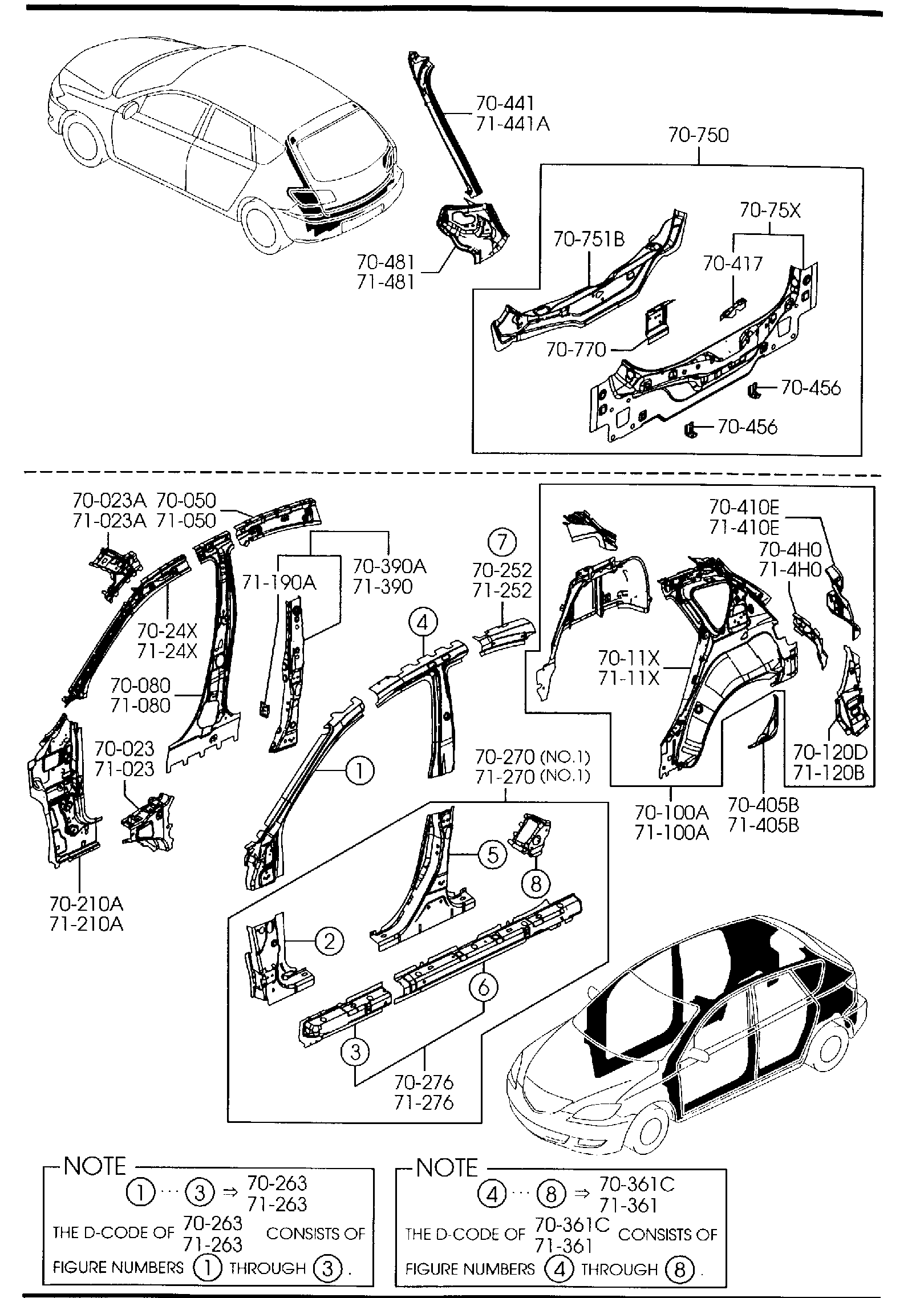 Diagram SIDE PANELS (5-DOOR) for your Mazda Mazda3  