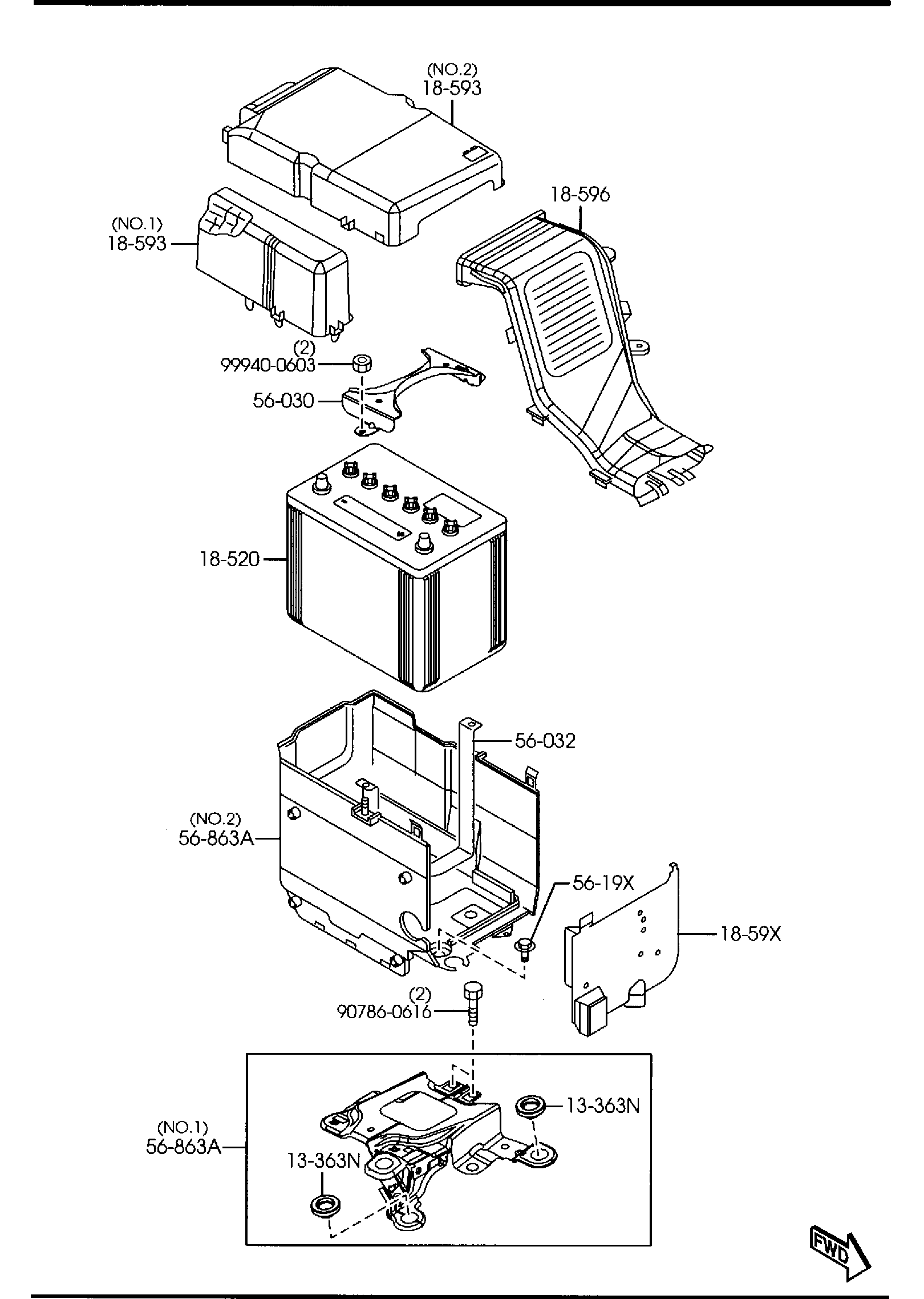 Diagram BATTERY for your 2011 Mazda MX-5 Miata   