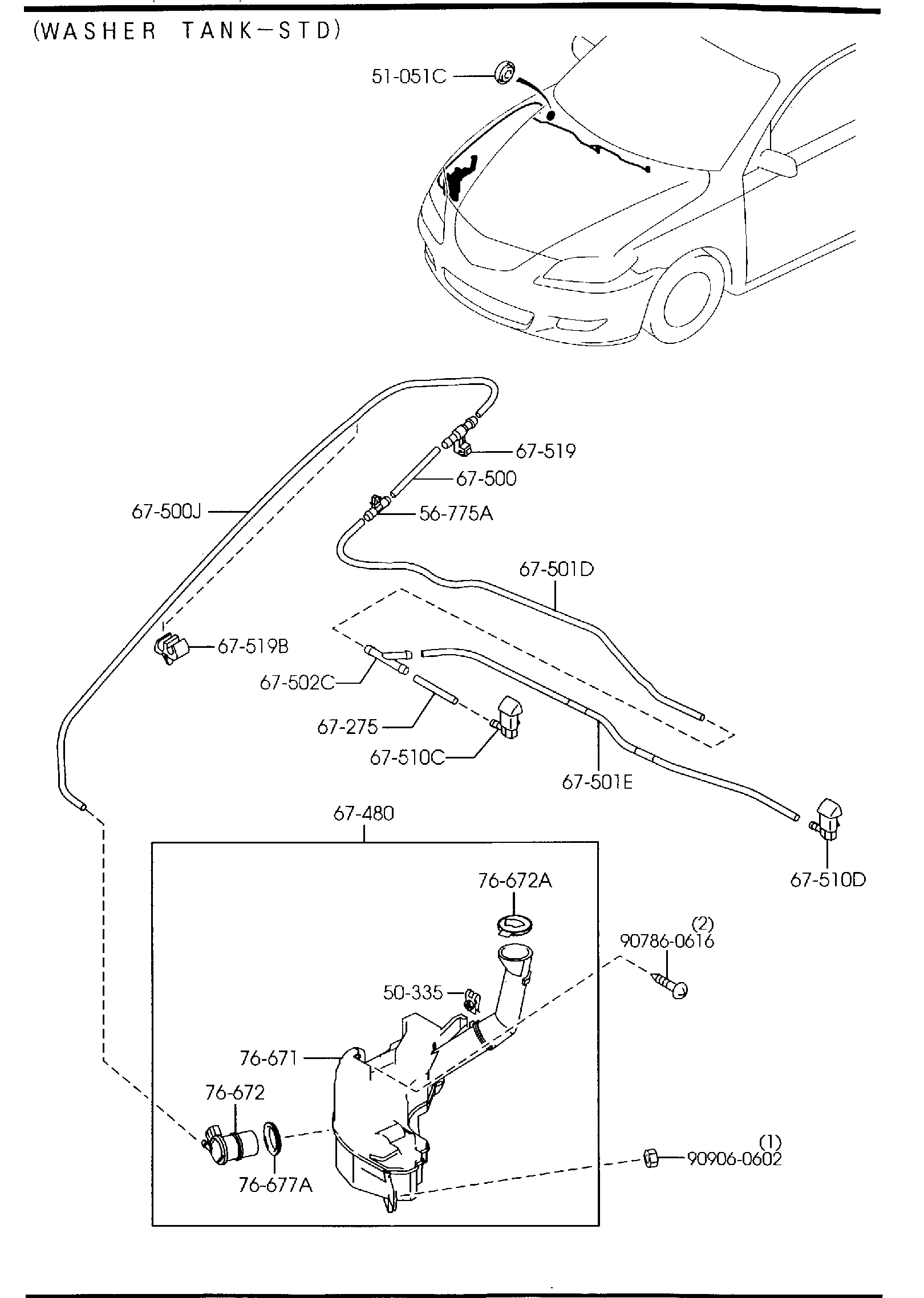 Diagram WINDSHIELD WASHER (4-DOOR) for your 2018 Mazda CX-5   