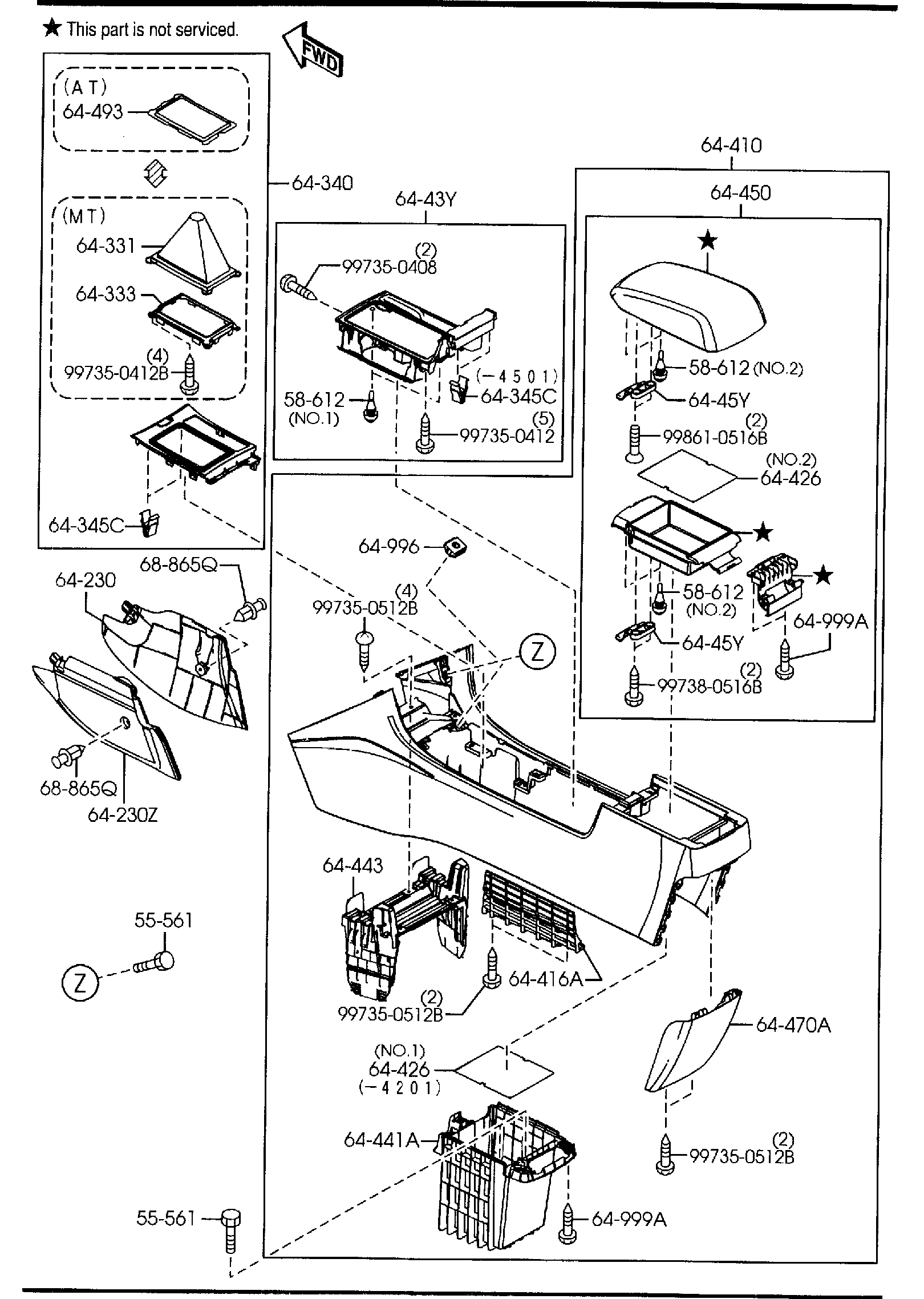 Diagram CONSOLE for your Mazda