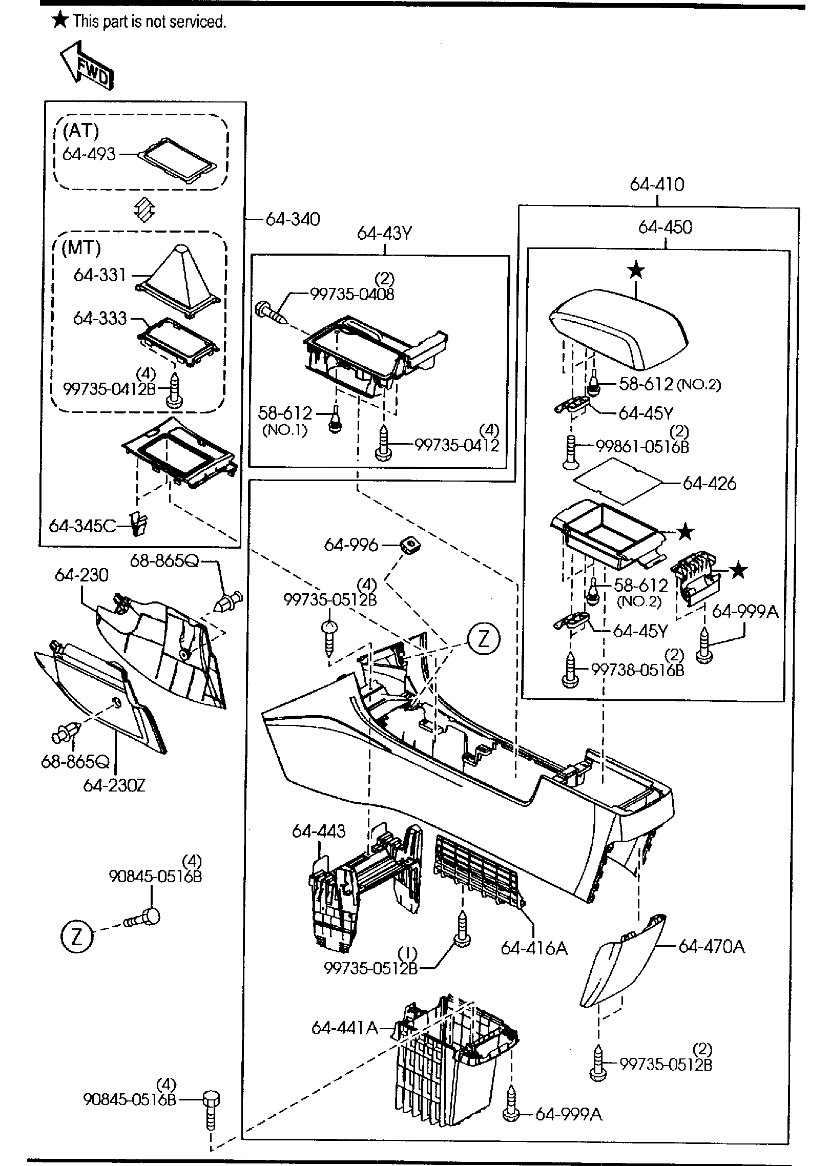 Diagram CONSOLE for your Mazda