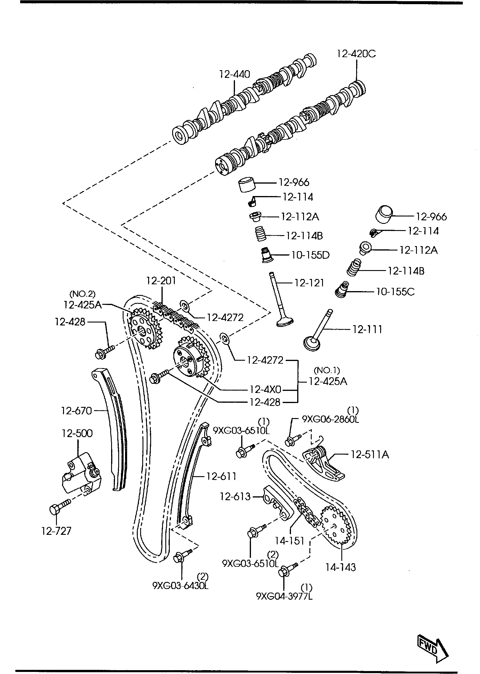 Diagram VALVE SYSTEM (2000CC) for your Mazda