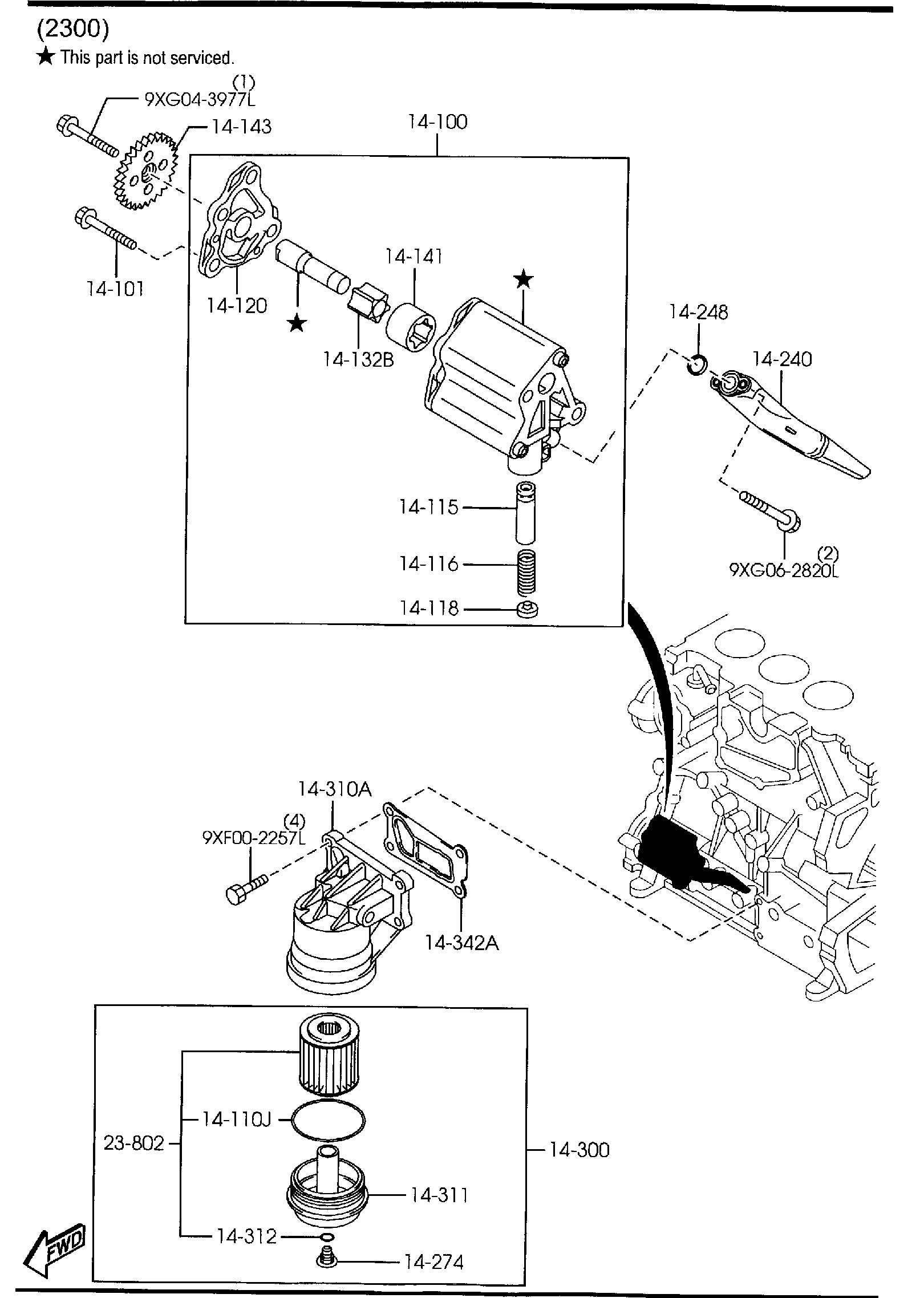 Diagram OIL PUMP & FILTER for your Mazda