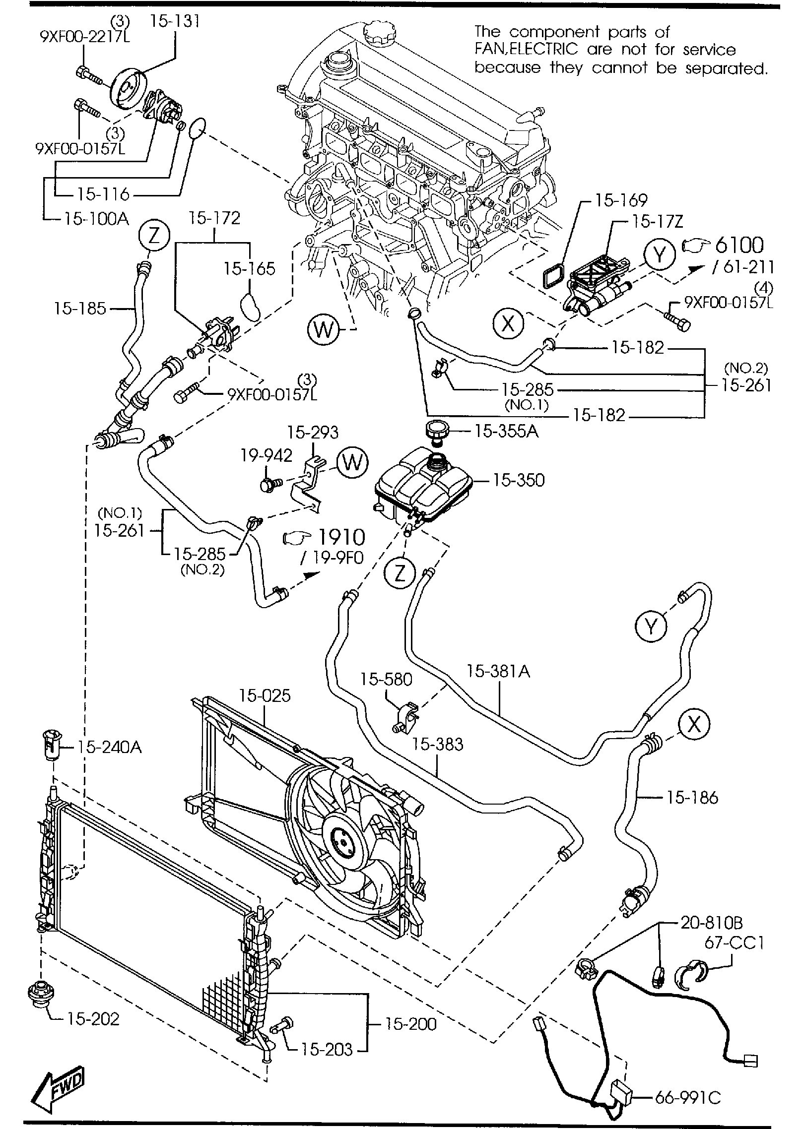 Diagram COOLING SYSTEM for your Mazda