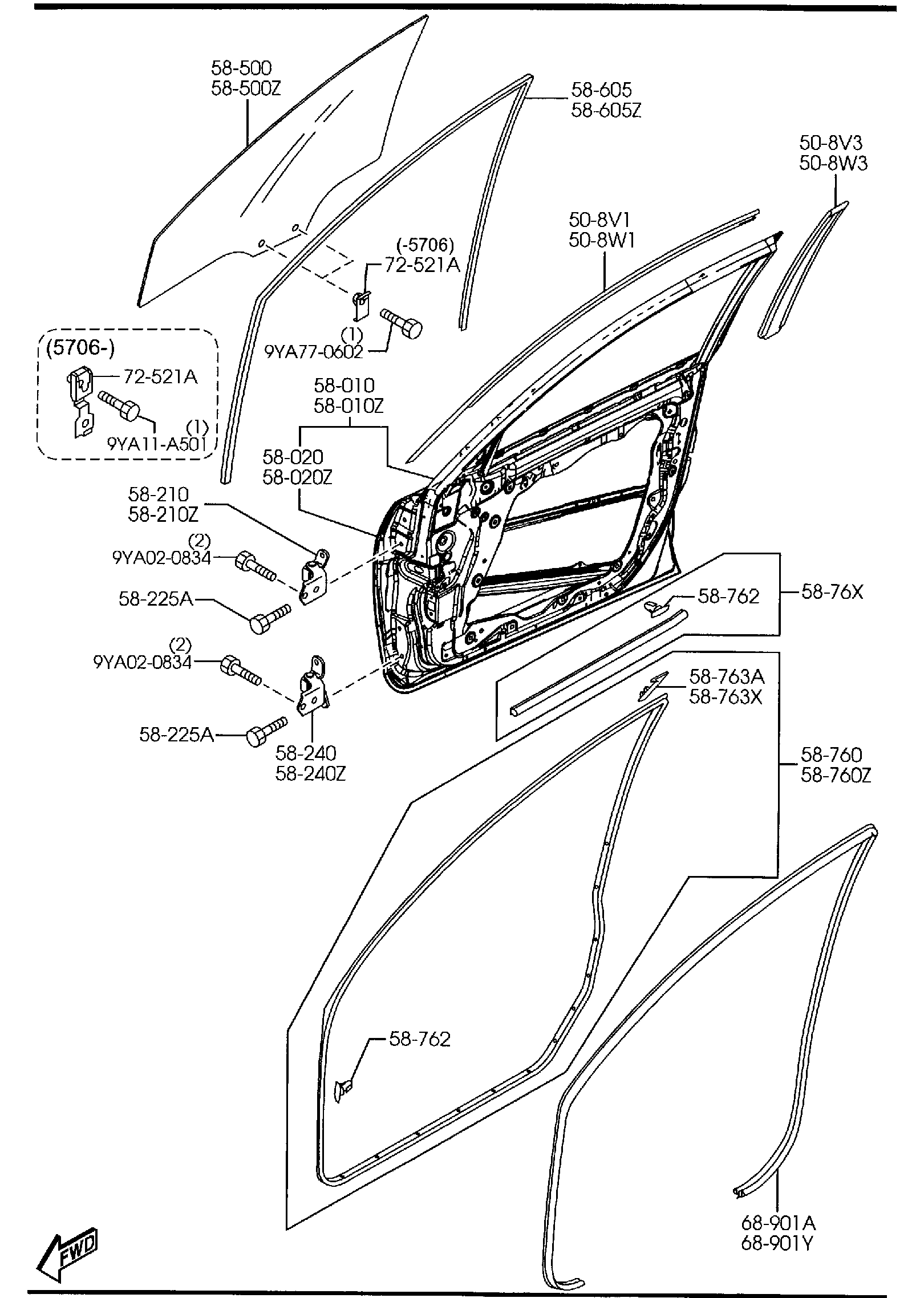 Diagram FRONT DOORS for your 2022 Mazda MX-30   