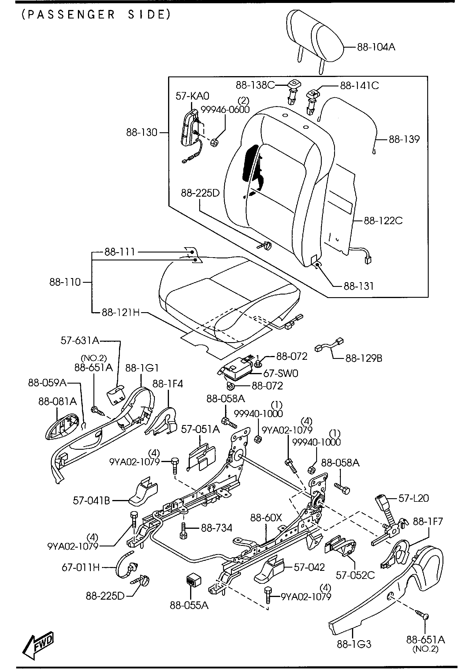 Diagram FRONT SEATS (5-DOOR) for your 2020 Mazda CX-30   