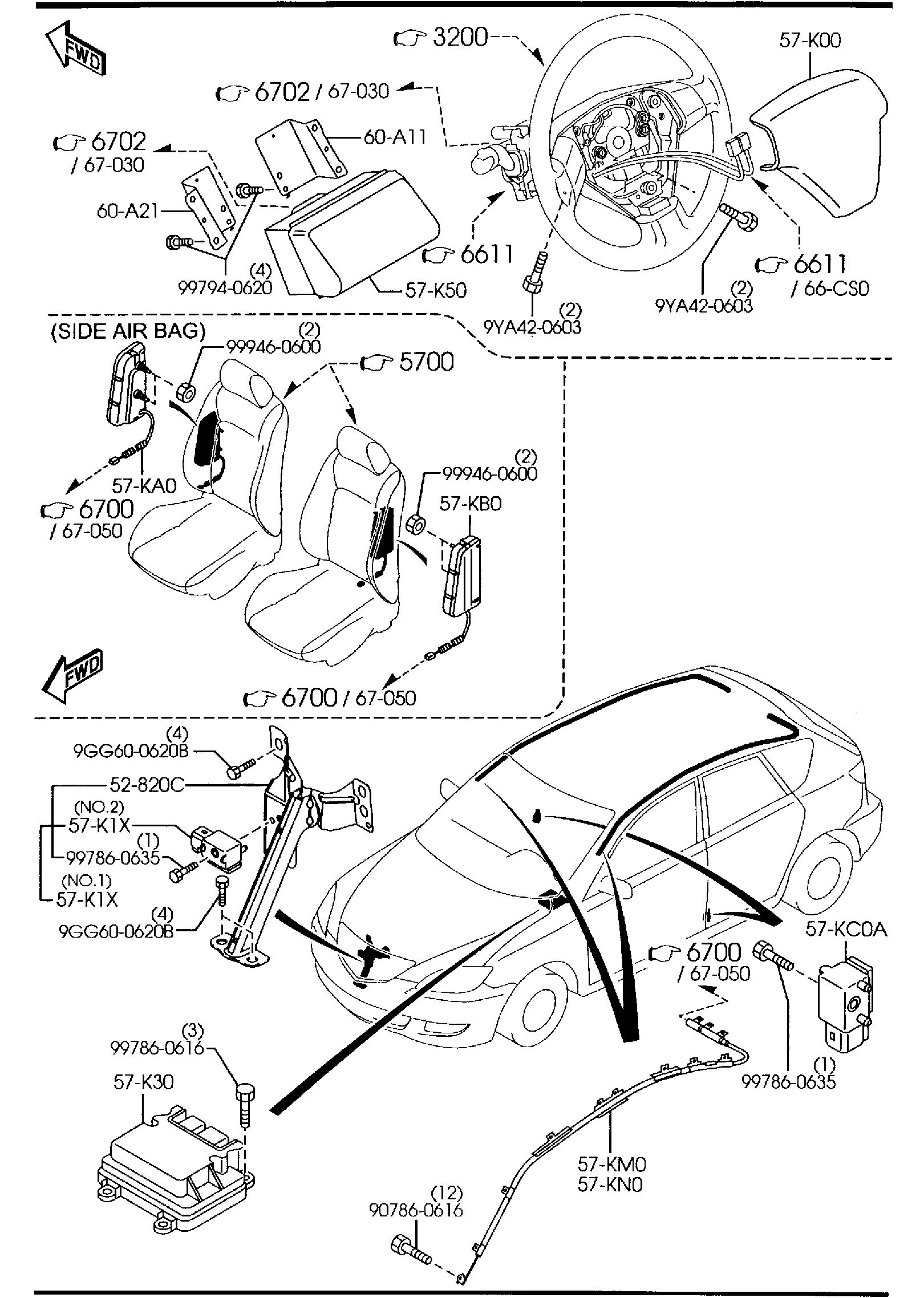 Diagram AIR BAG (5-DOOR) for your 2020 Mazda CX-30   