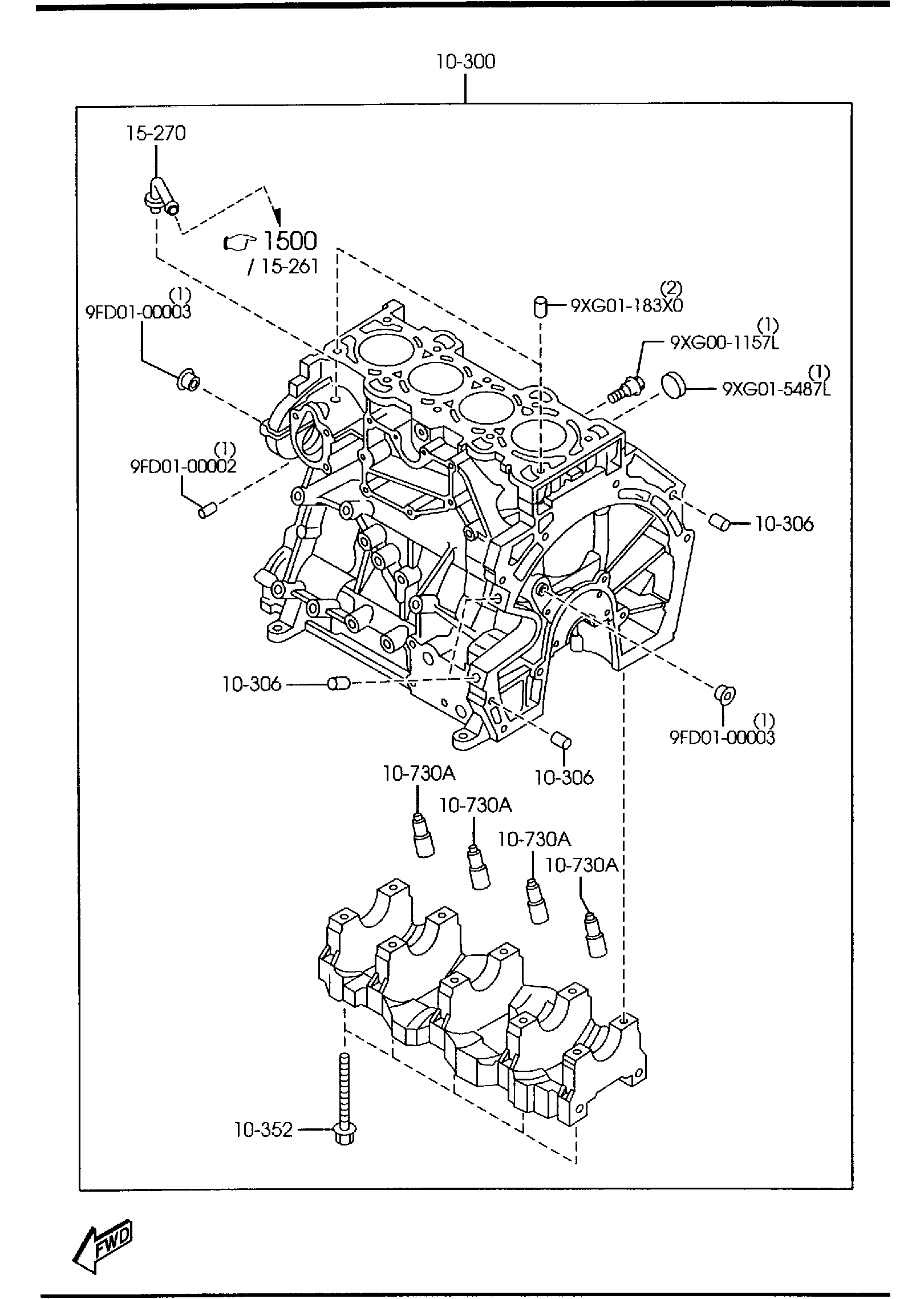 Diagram CYLINDER BLOCK (W/O TURBO) for your 2007 Mazda Mazda3  SEDAN SIGNATURE 