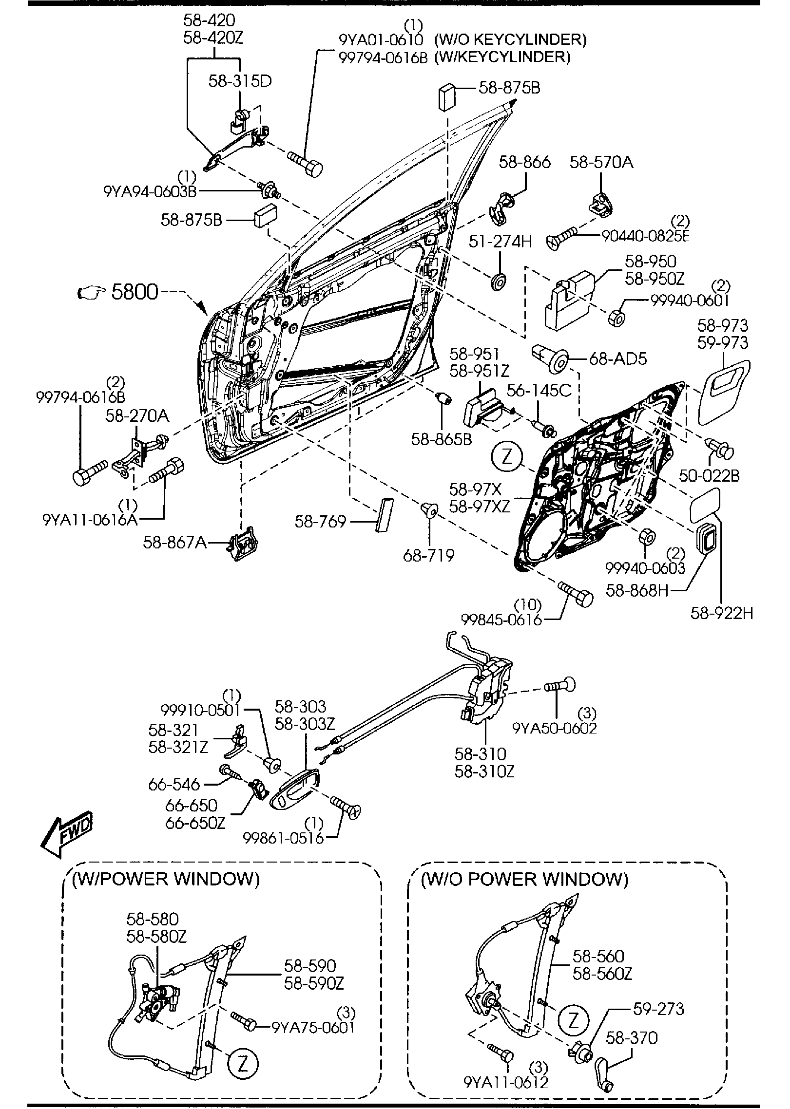 Diagram FRONT DOOR MECHANISMS for your 2015 Mazda MX-5 Miata   