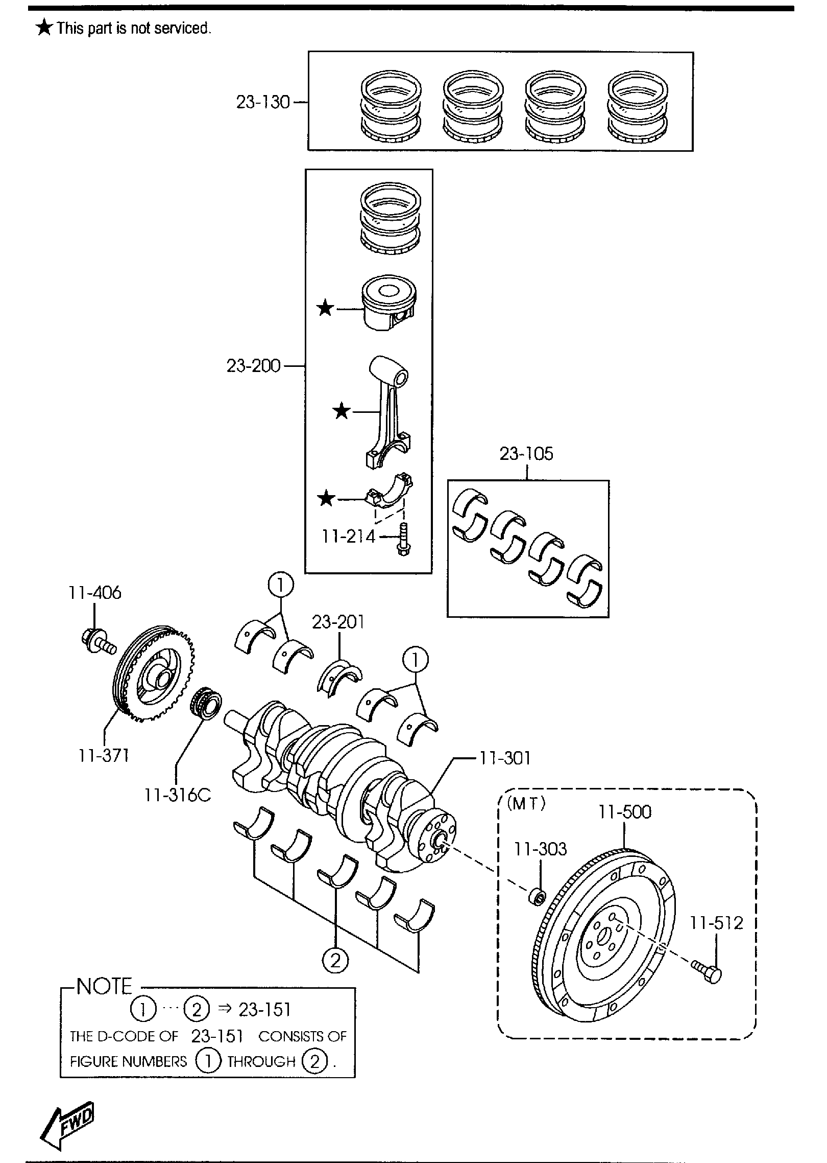 Diagram PISTON, CRANKSHAFT & FLYWHEEL (2000CC) for your 2025 Mazda CX-5   