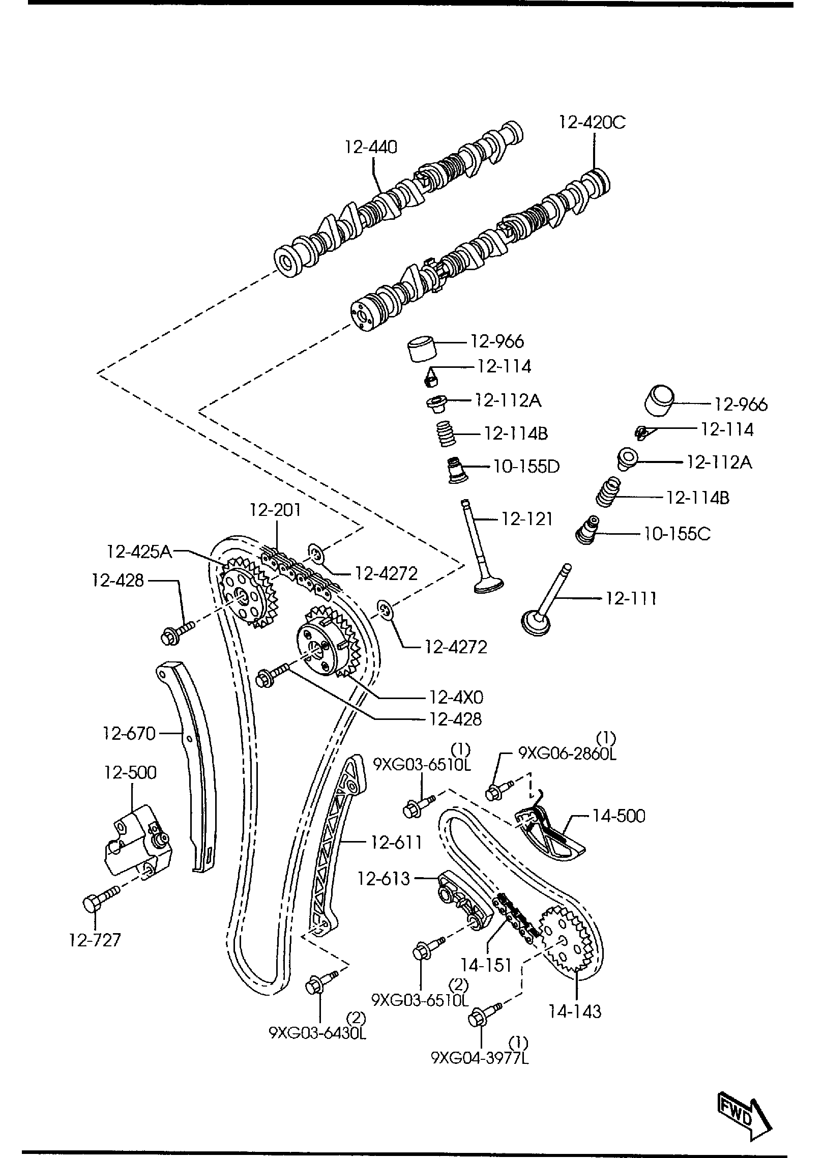 Diagram VALVE SYSTEM (2300CC) for your 2009 Mazda Tribute   