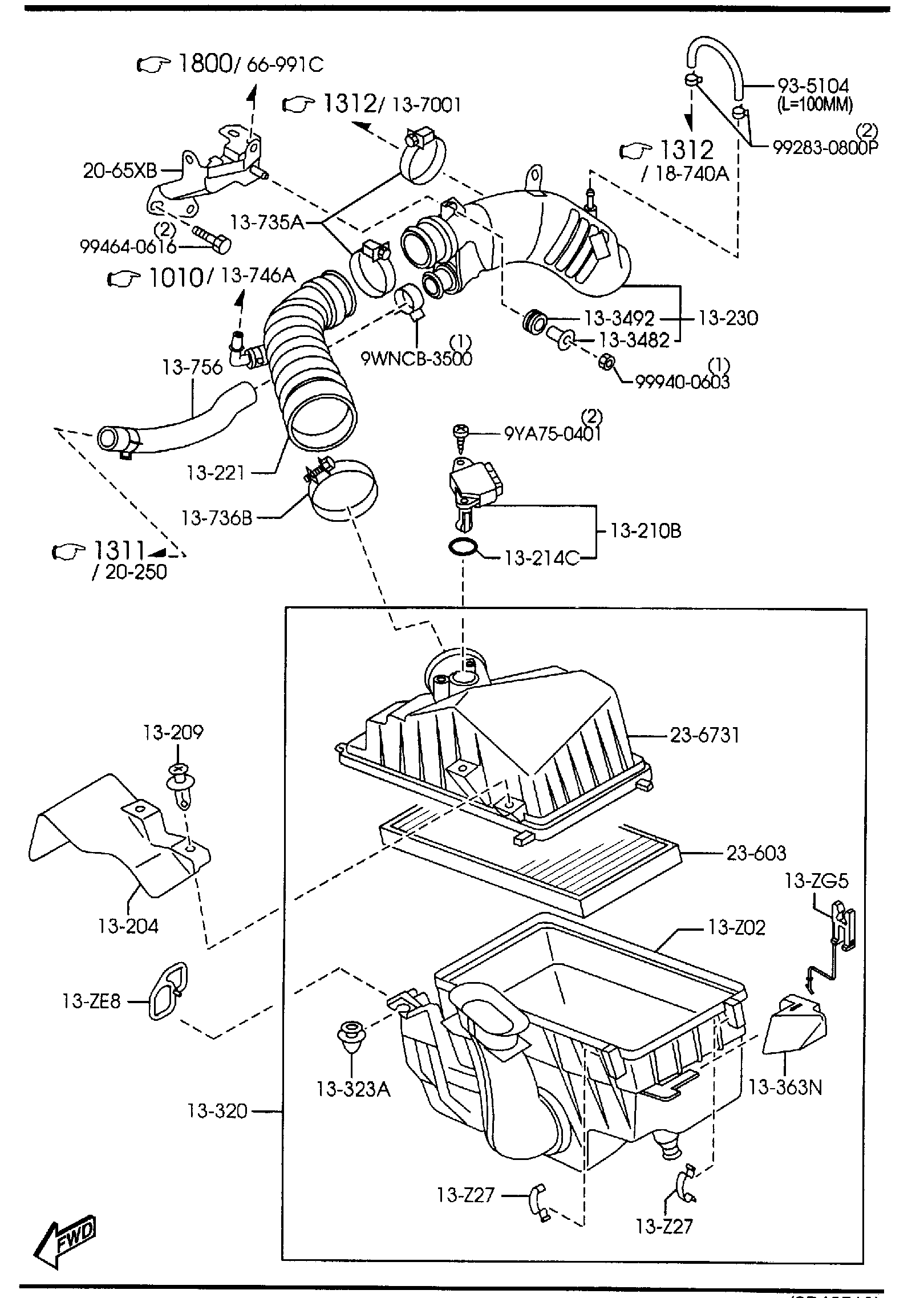 Diagram AIR CLEANER (W/TURBO) for your 2009 Mazda MX-5 Miata   