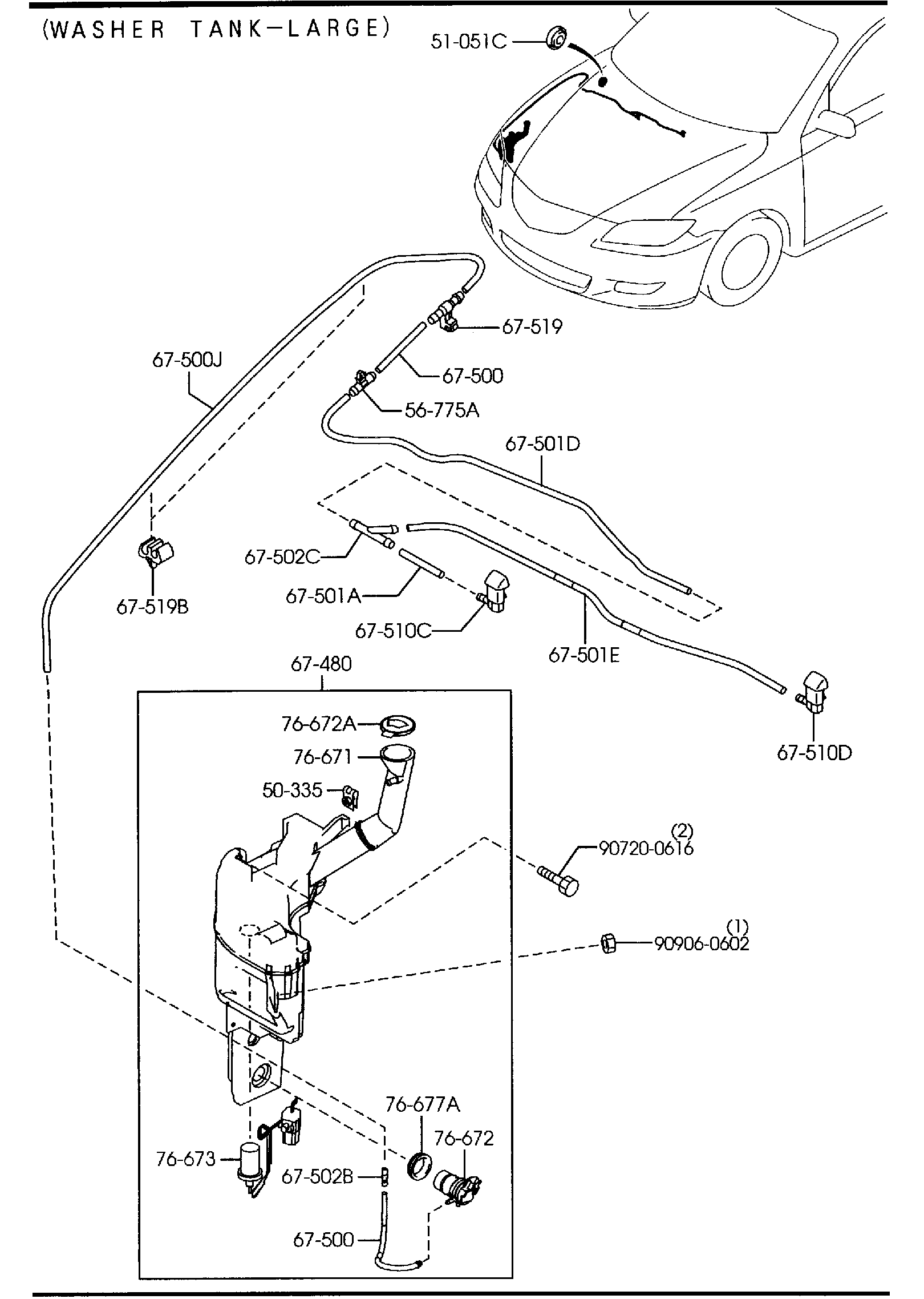 Diagram WINDSHIELD WASHER (4-DOOR) for your 2018 Mazda CX-5   