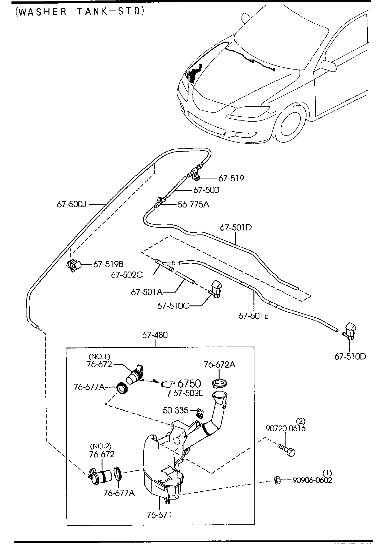 Diagram WINDSHIELD WASHER (5-DOOR) for your 2018 Mazda CX-5   