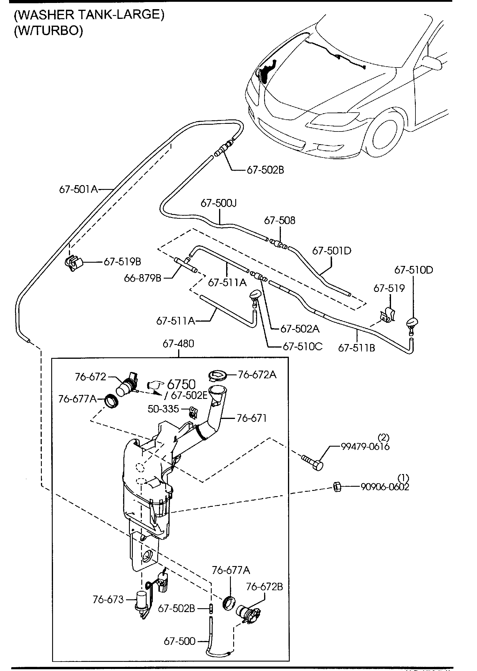 Diagram WINDSHIELD WASHER (5-DOOR) for your 2018 Mazda CX-5   