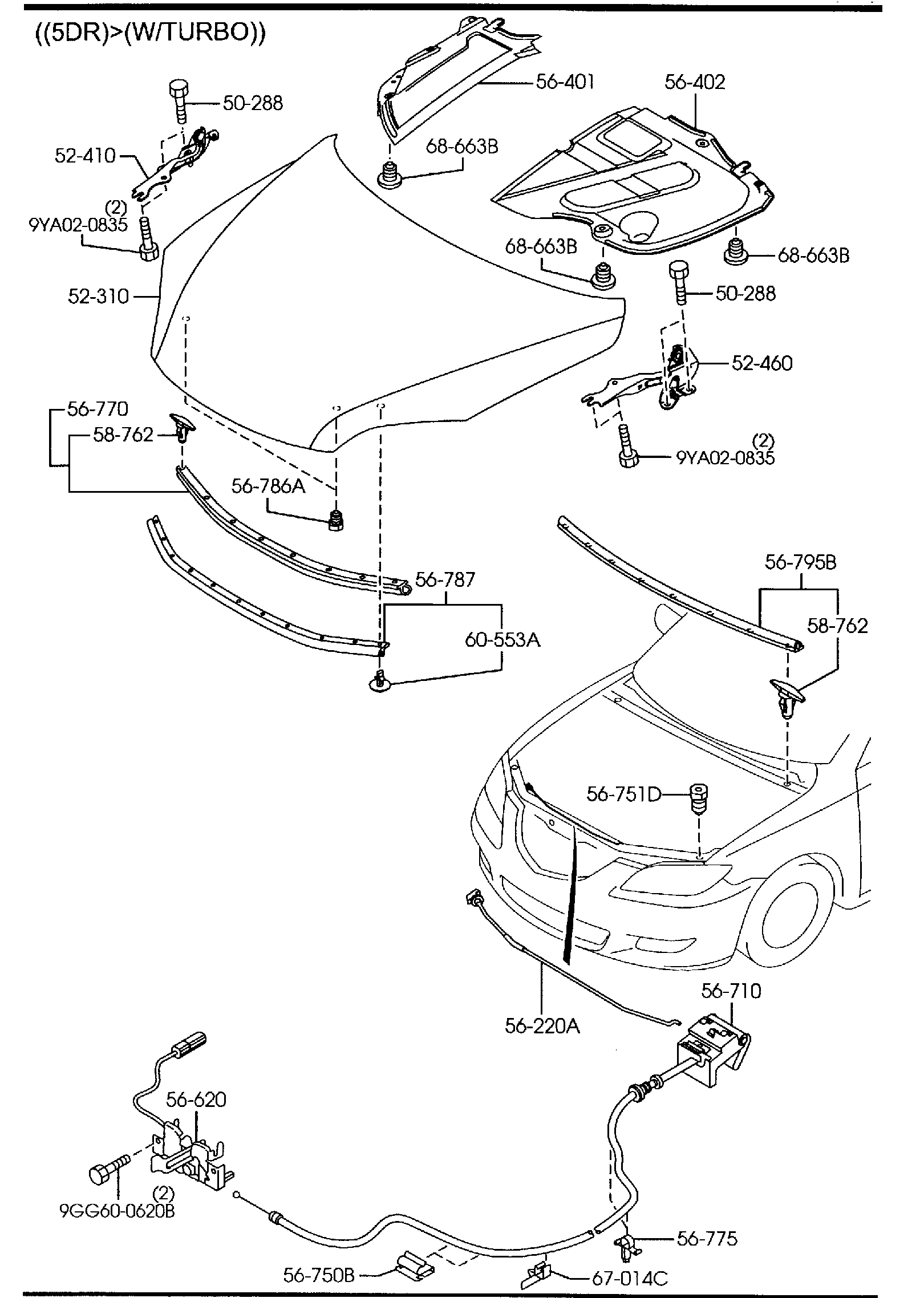 Diagram BONNET for your Mazda