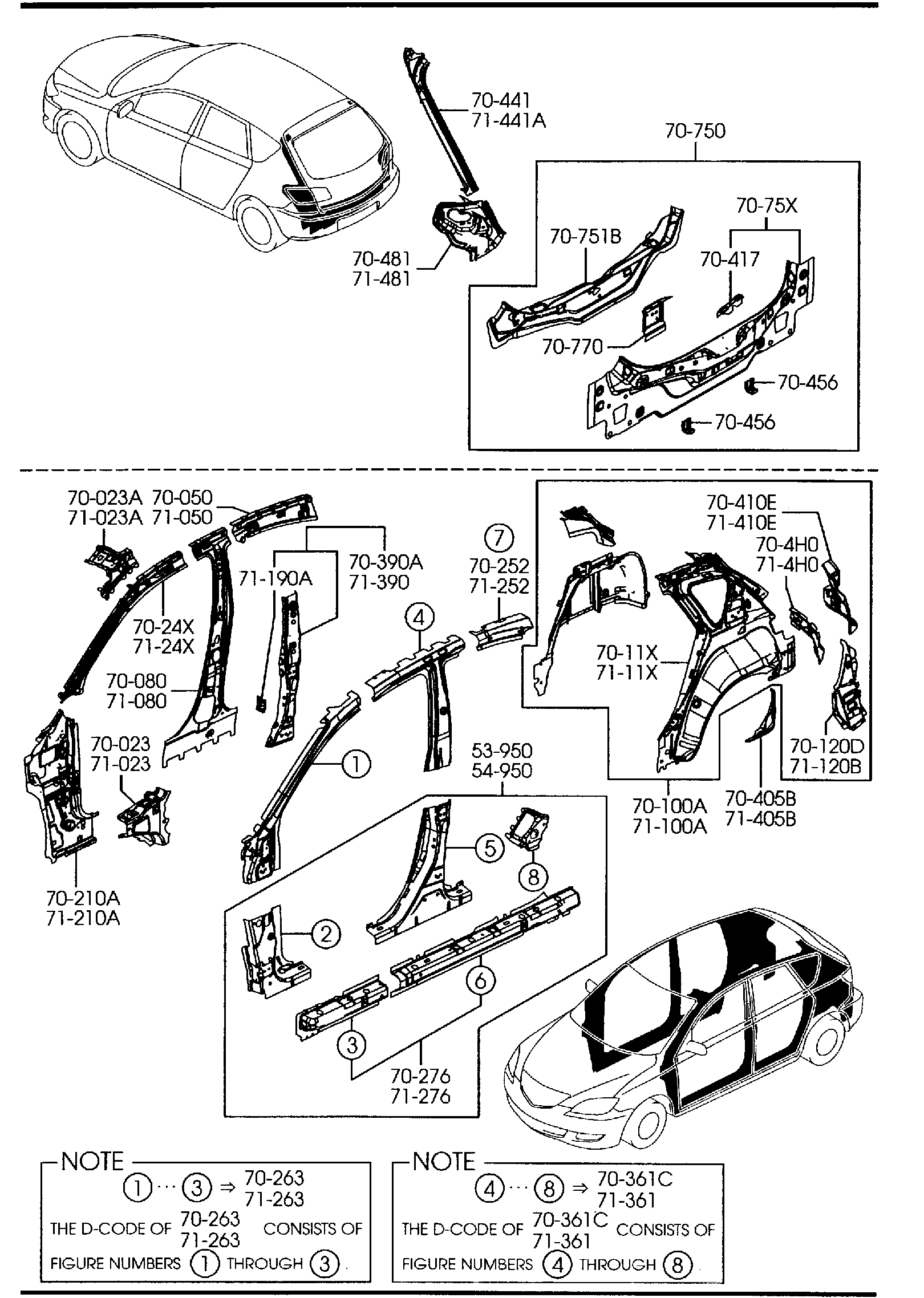 Diagram SIDE PANELS (5-DOOR) for your Mazda Mazda3  