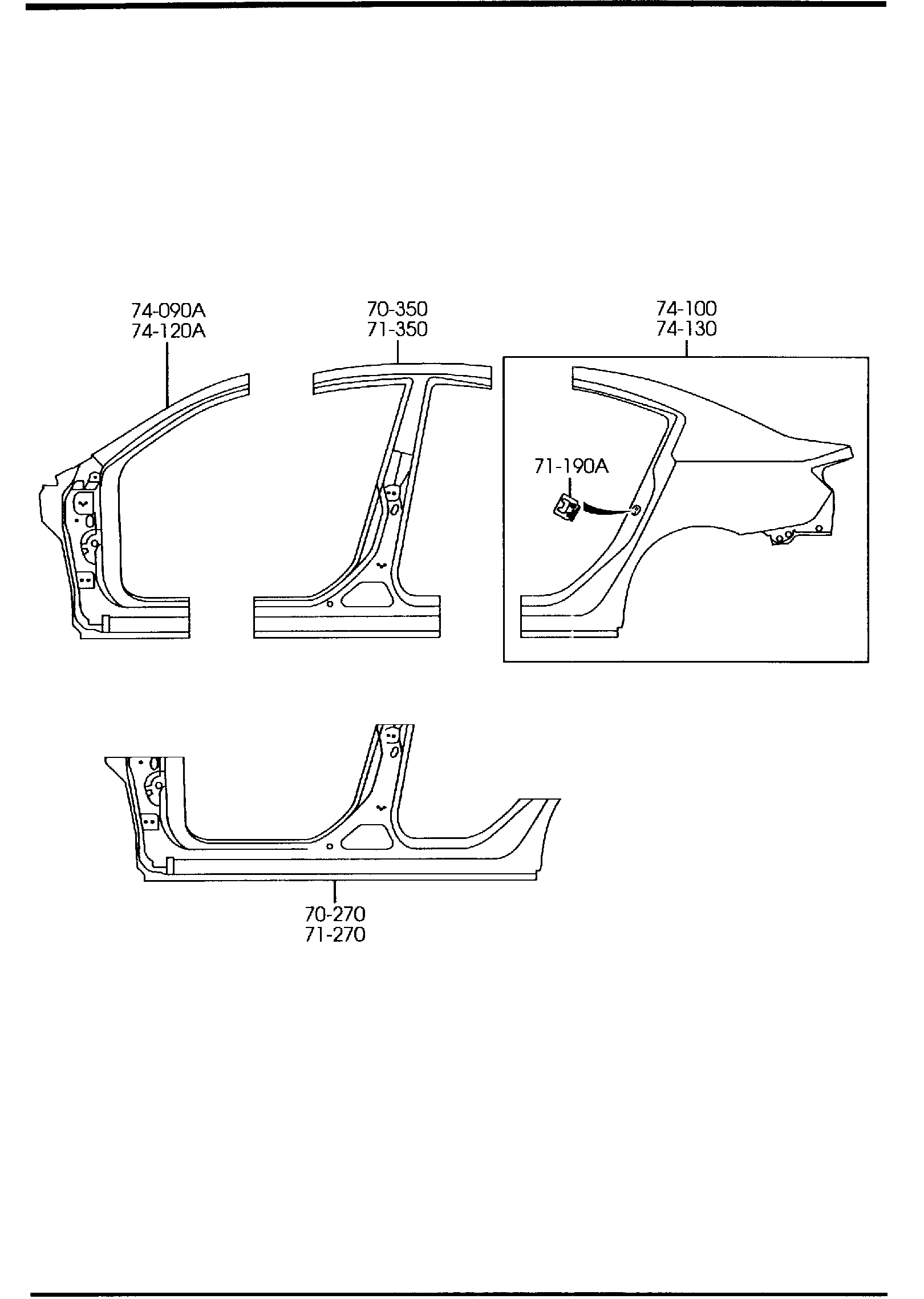 Diagram SIDE PANELS (4-DOOR) for your Mazda Mazda3  