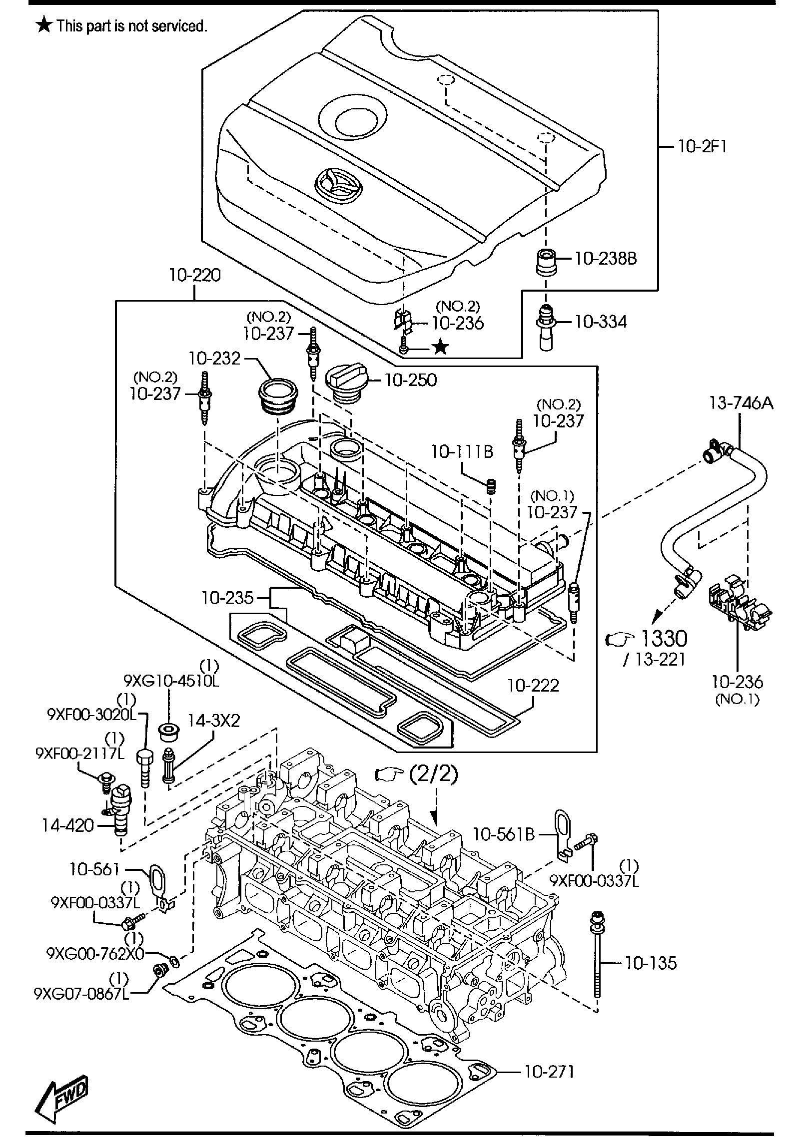 Diagram CYLINDER HEAD & COVER (2000CC) for your 2007 Mazda Mazda3  HATCHBACK SPEED3 