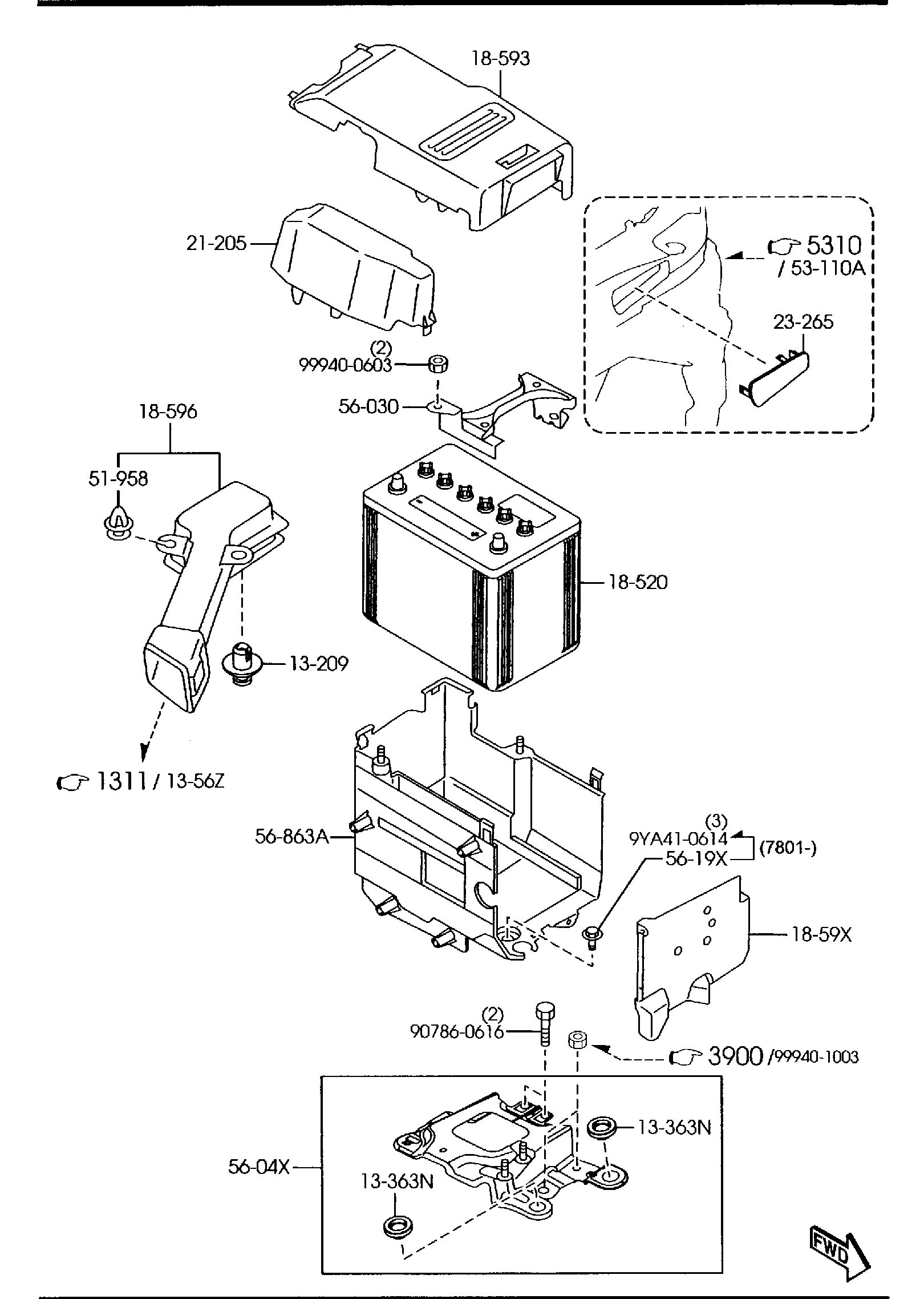 Diagram BATTERY (W/TURBO) for your 2015 Mazda MX-5 Miata   