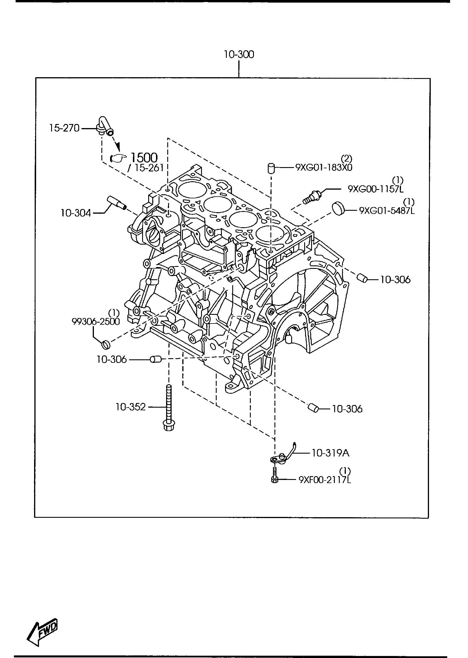 Diagram CYLINDER BLOCK (W/TURBO) for your 2011 Mazda Tribute   