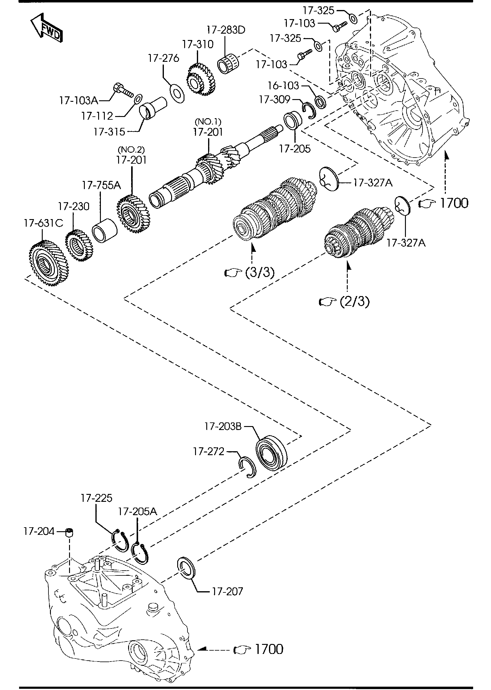 Diagram MANUAL TRANSMISSION GEARS (6-SPEED) for your Mazda