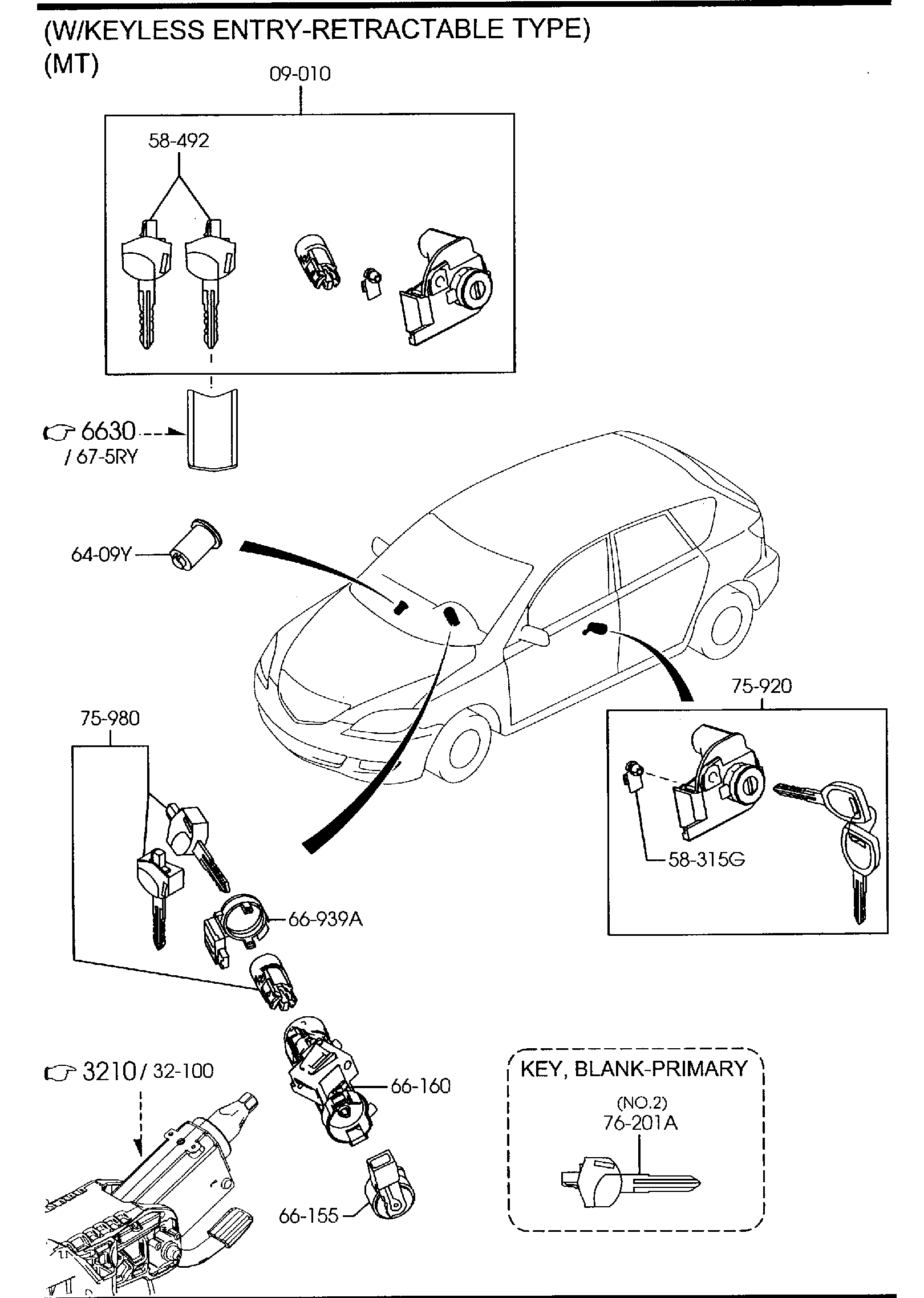 Diagram KEY SETS (5-DOOR) for your Mazda