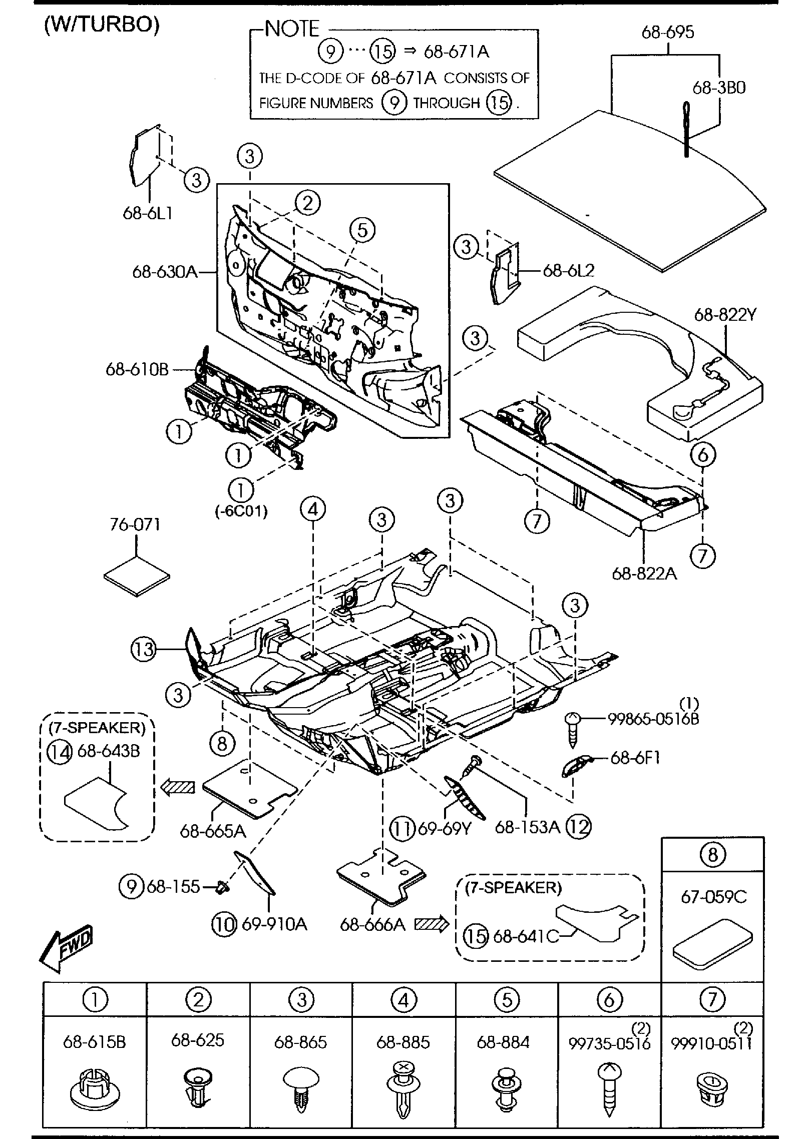 Diagram FLOOR MATS & PADS (5-DOOR) for your Mazda