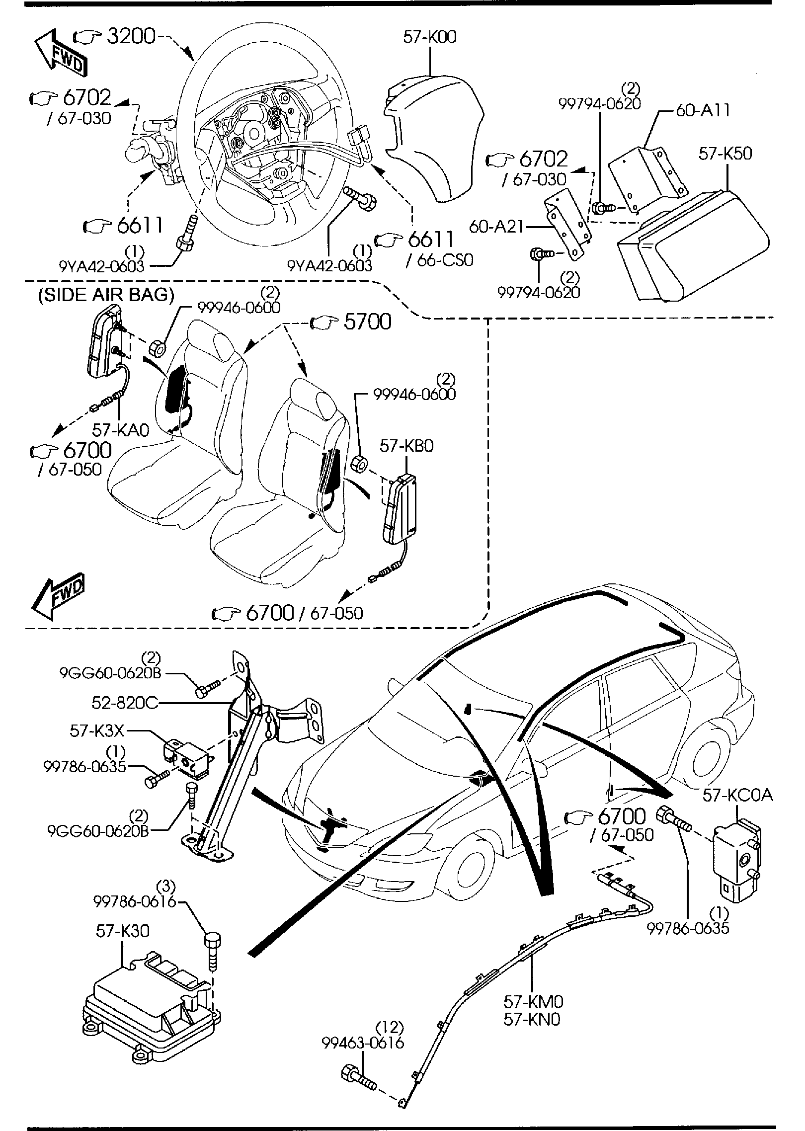 Diagram AIR BAG (5-DOOR) for your 2019 Mazda CX-3   