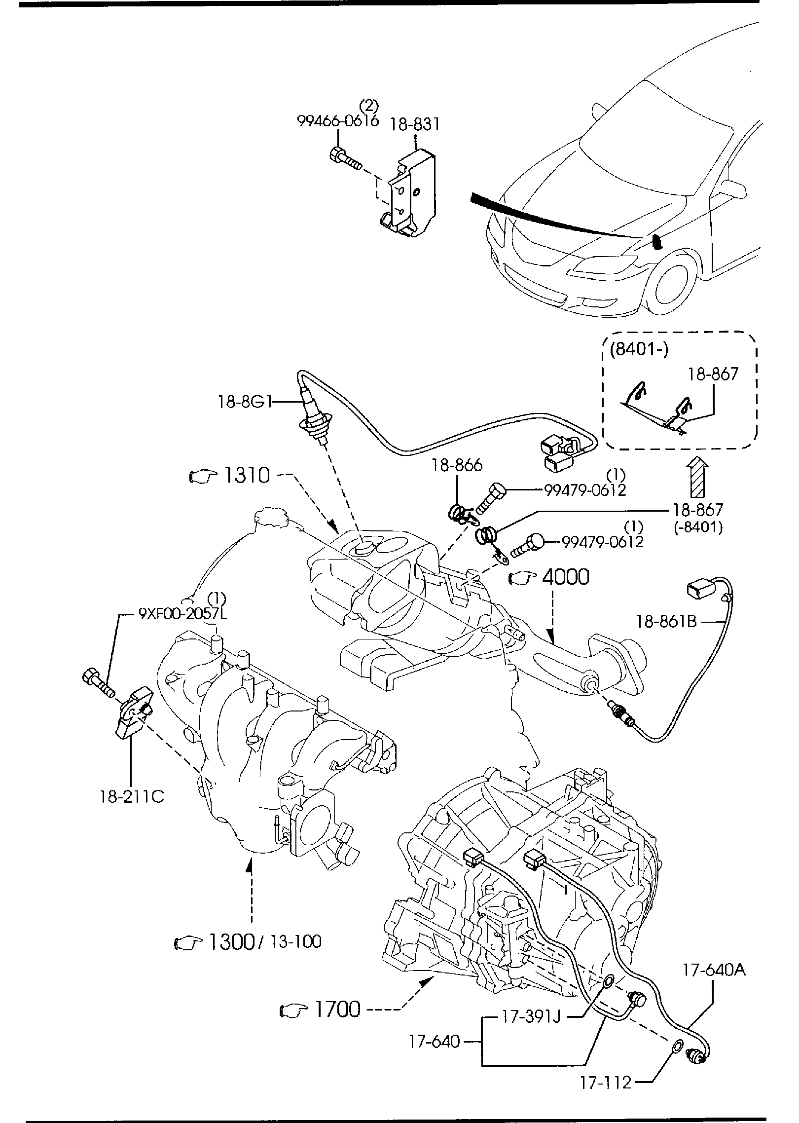 Diagram ENGINE SWITCHES & RELAYS (W/TURBO) for your 2008 Mazda B2300   
