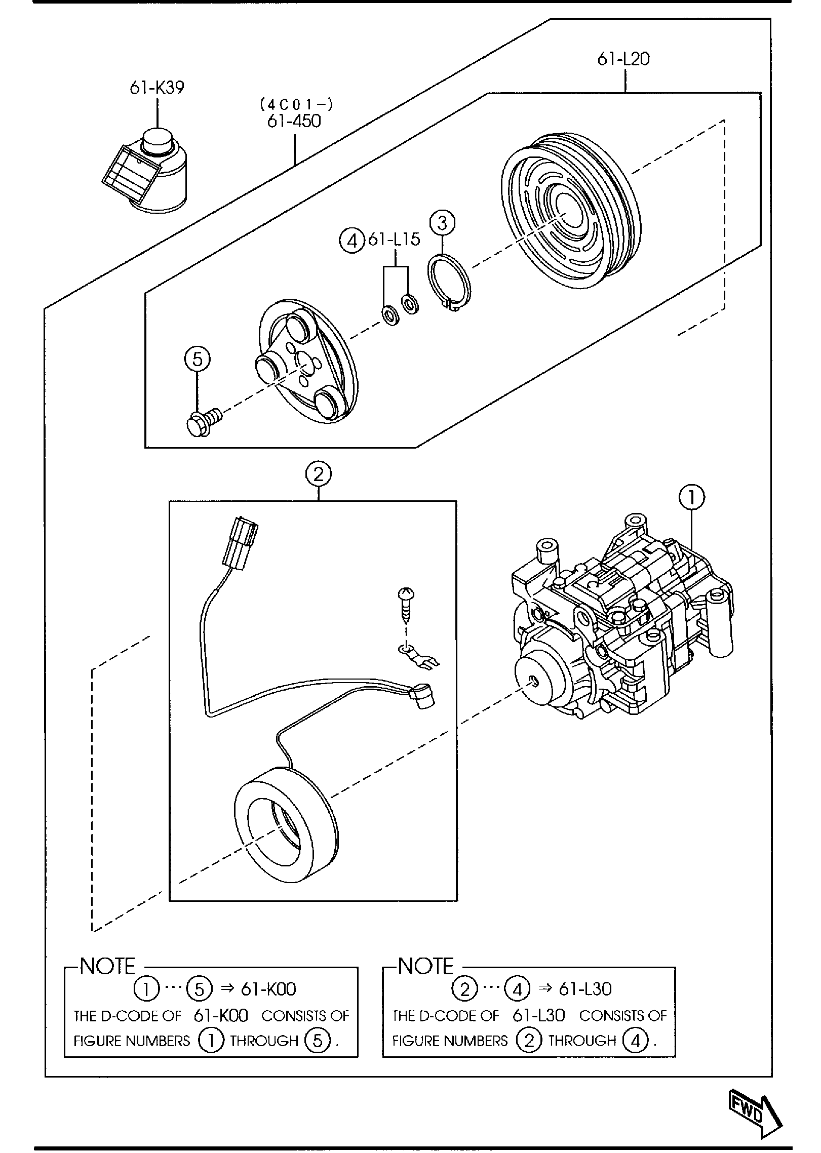 Diagram AIR CONDITIONING COMPRESSOR COMPONENTS for your 2017 Mazda Mazda3  HATCHBACK SP (VIN Begins: JM1) 