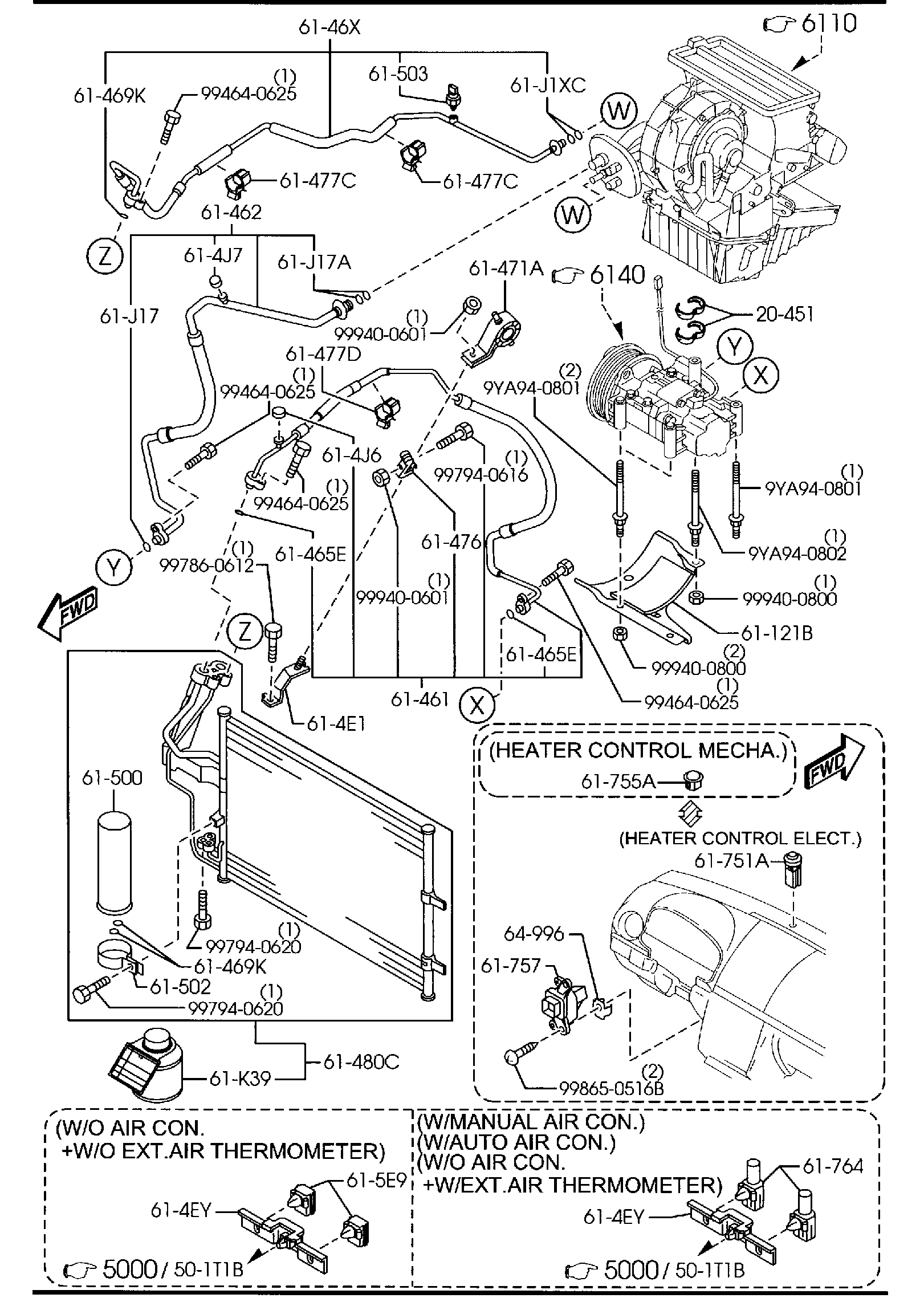 Diagram AIR CONDITIONER (W/O TURBO) for your 2010 Mazda Tribute   