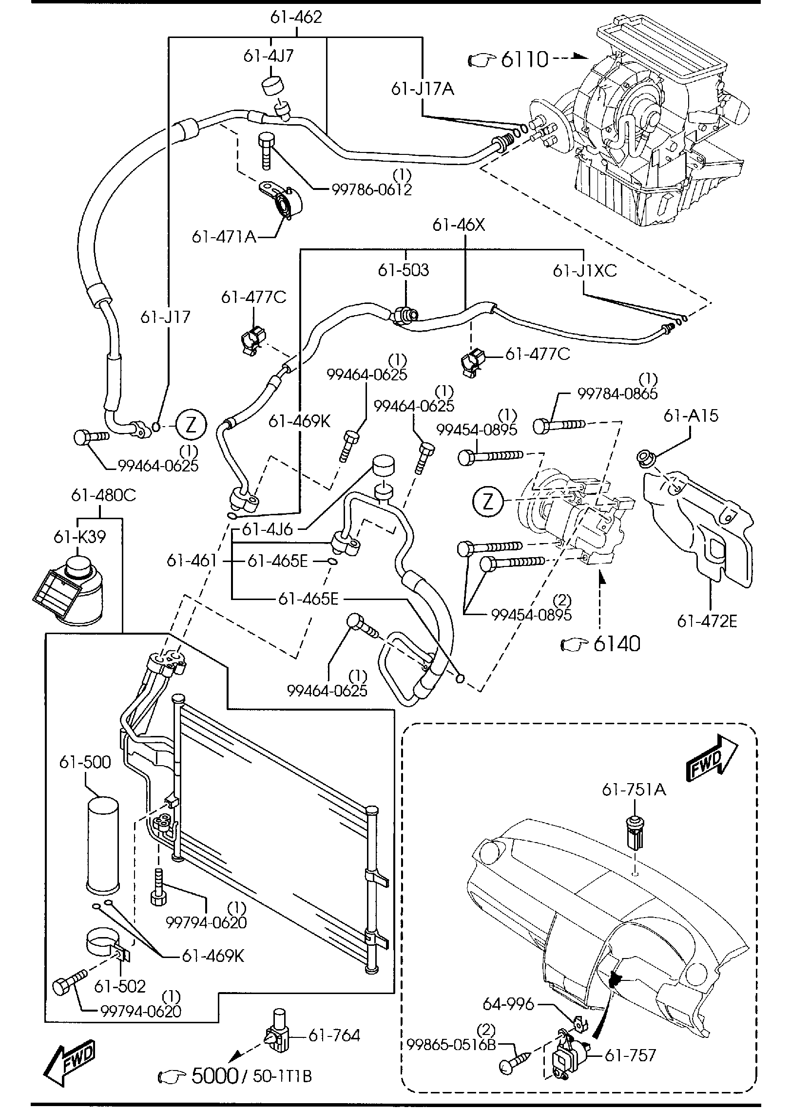 Diagram AIR CONDITIONER (W/TURBO) for your Mazda