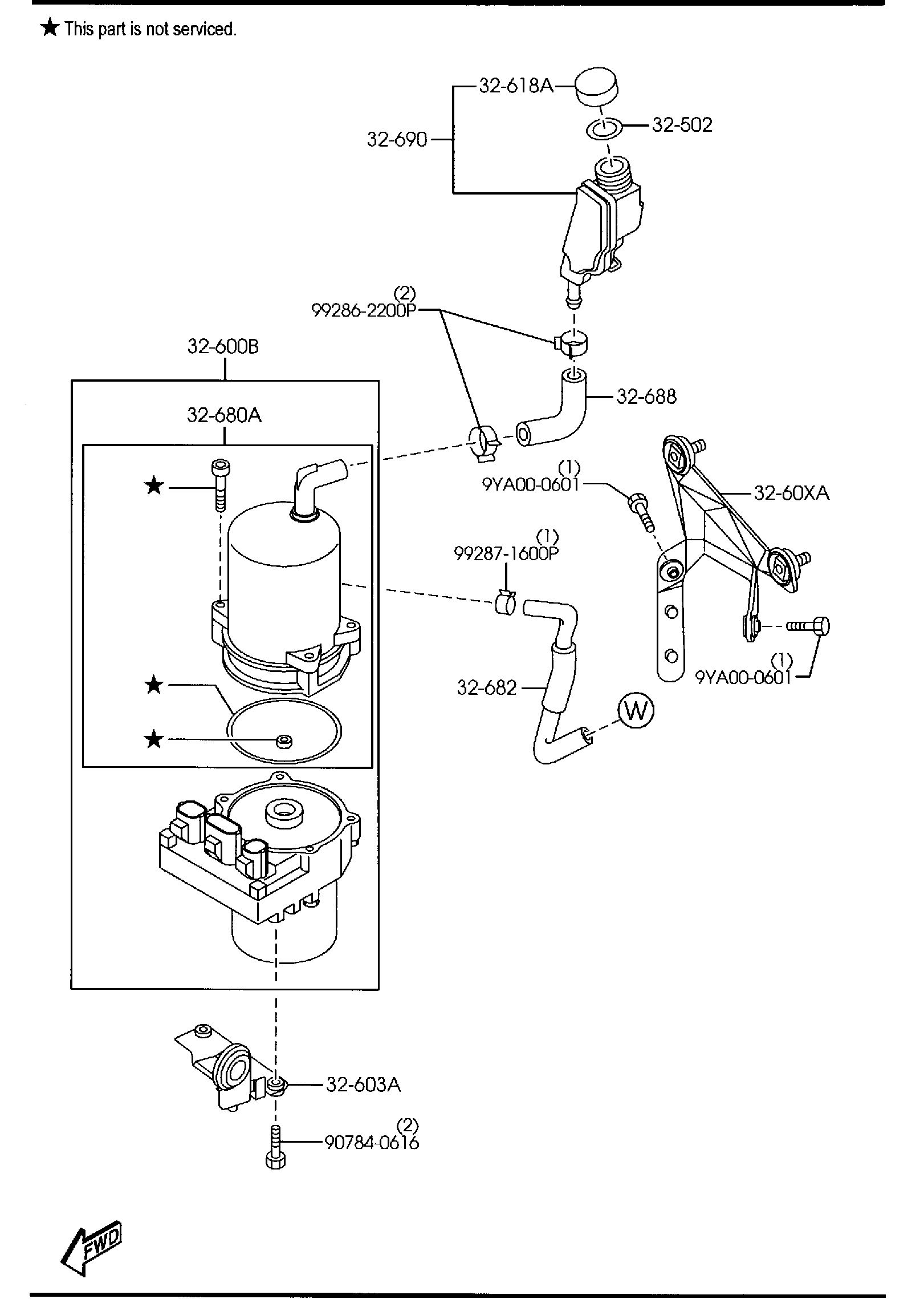 Diagram POWER STEERING SYSTEM (W/O TURBO) for your 2005 Mazda Mazda6  SEDAN BASE 