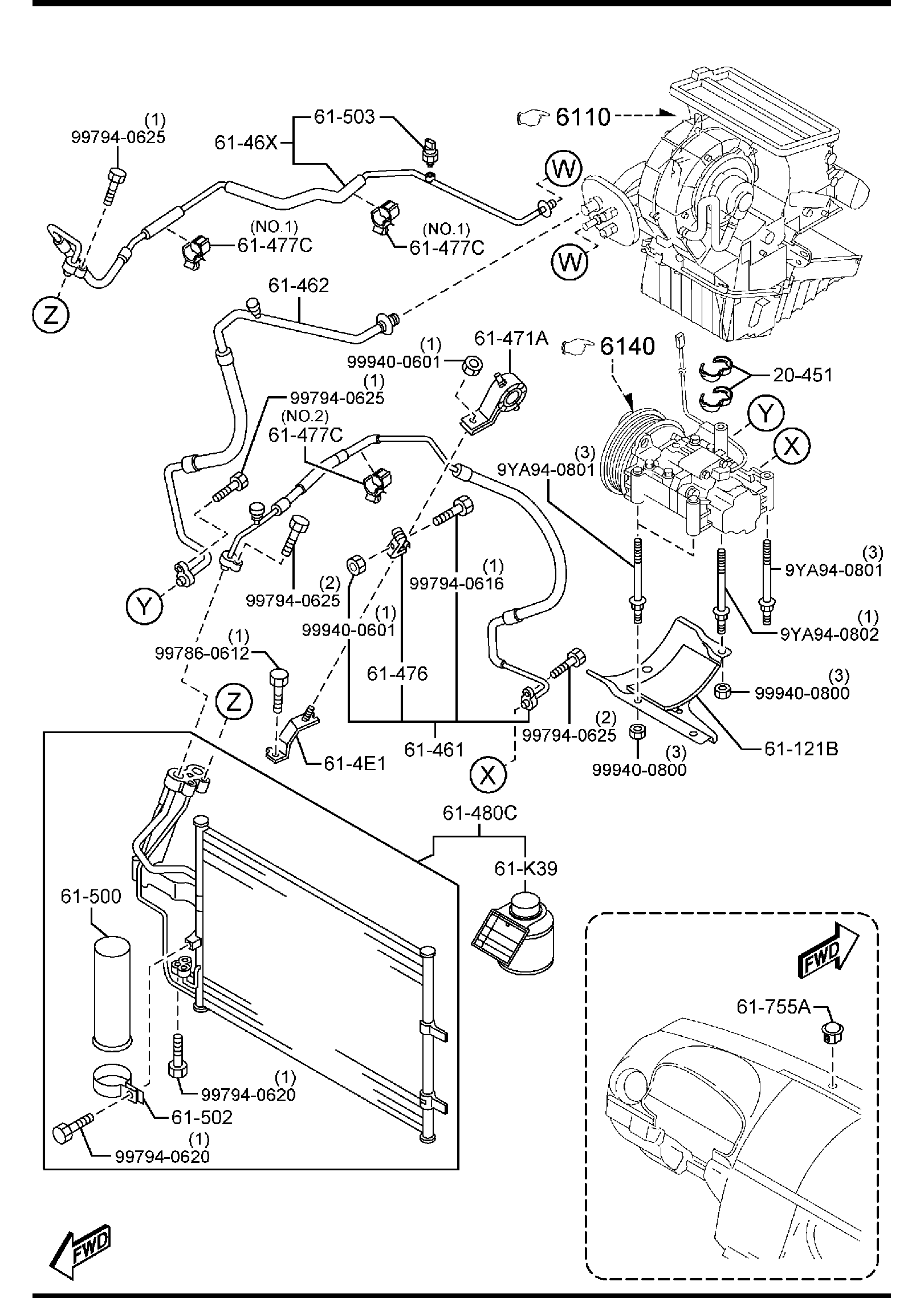 Diagram AIR CONDITIONER for your 2009 Mazda MX-5 Miata 2.0L MT Touring 