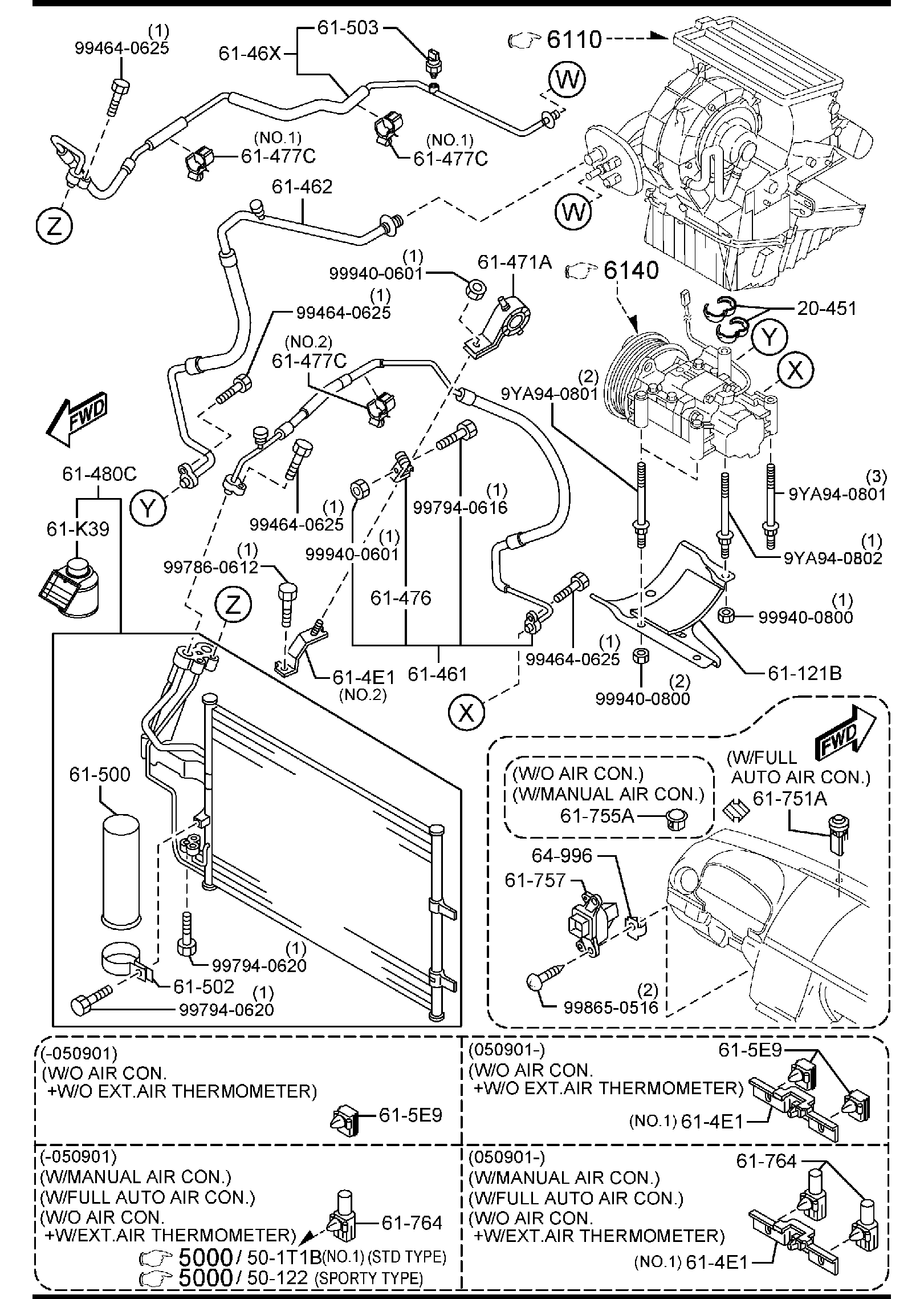 Diagram AIR CONDITIONER for your 2007 Mazda Mazda3  HATCHBACK BASE 