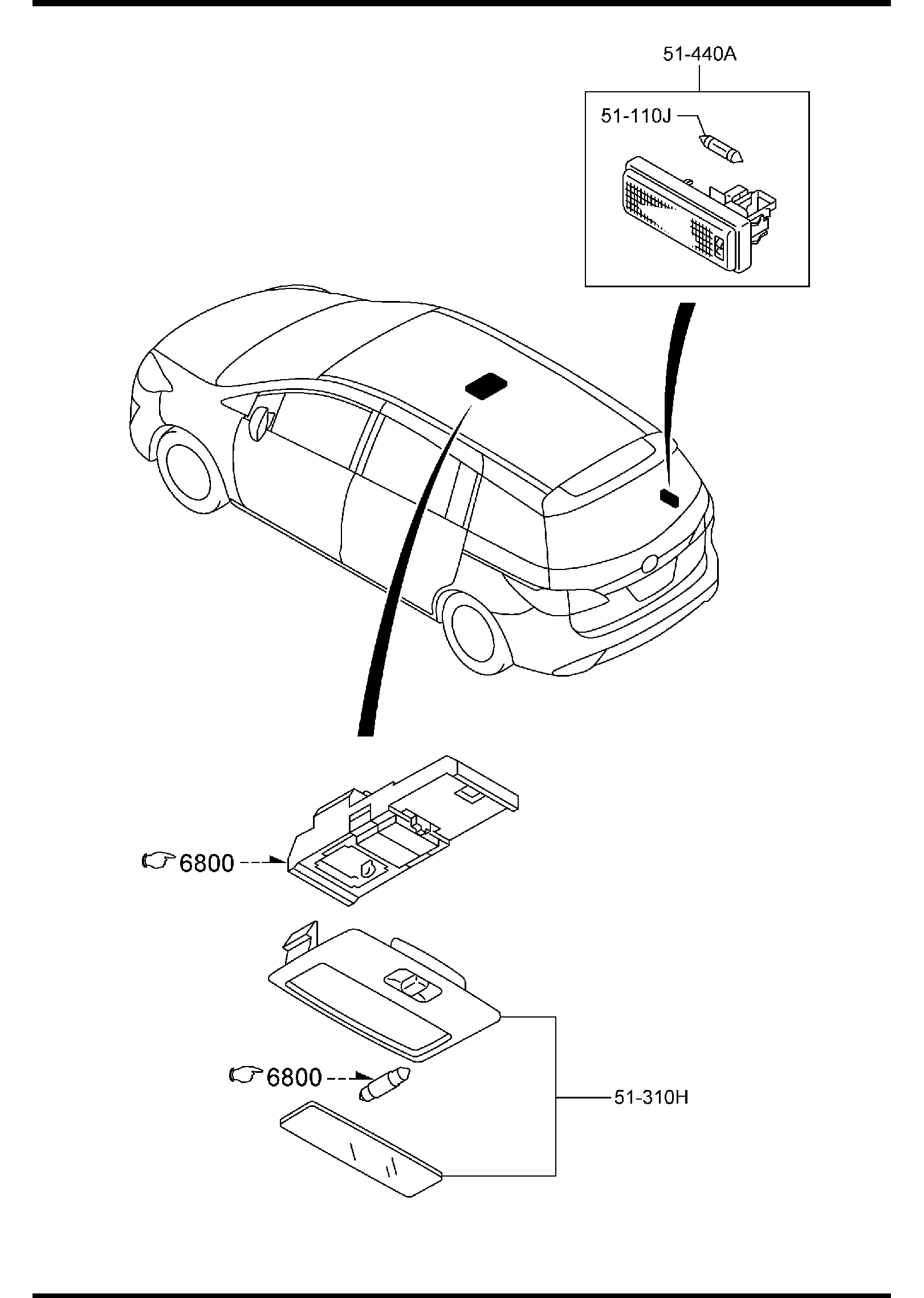 Diagram INTERIOR LAMPS for your Mazda