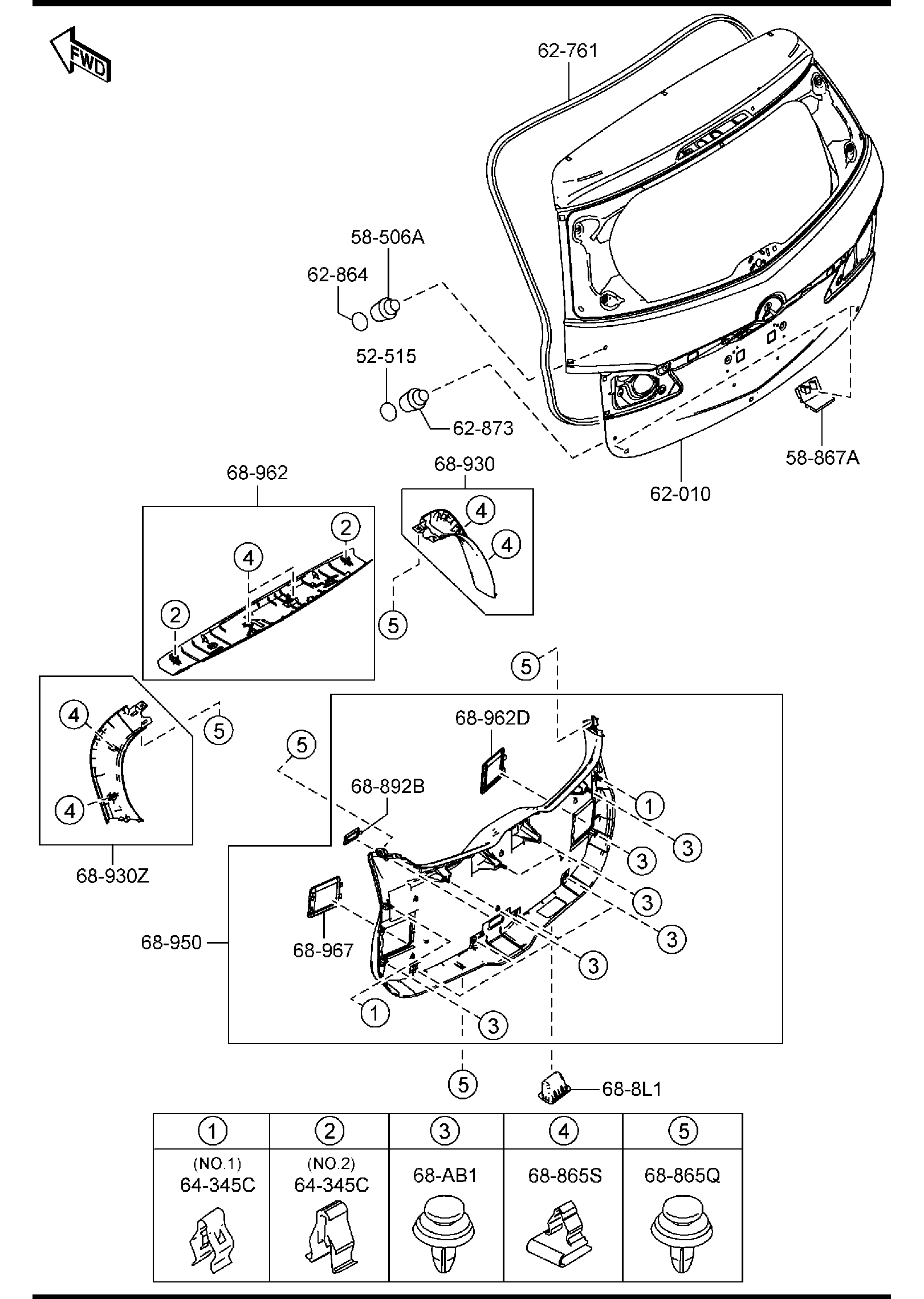 Diagram LIFT GATE for your Mazda