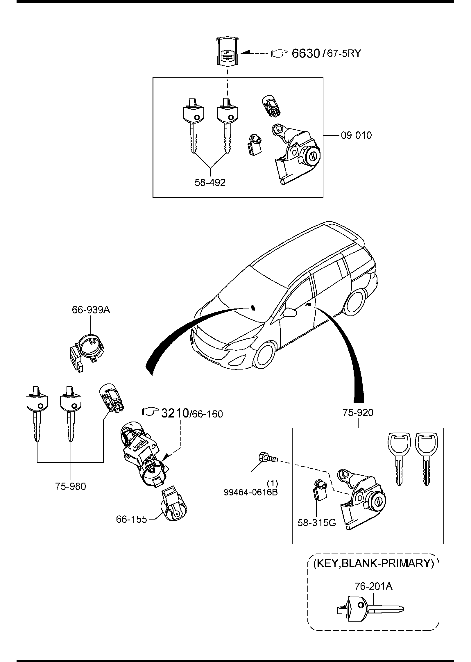 Diagram KEY SETS for your Mazda