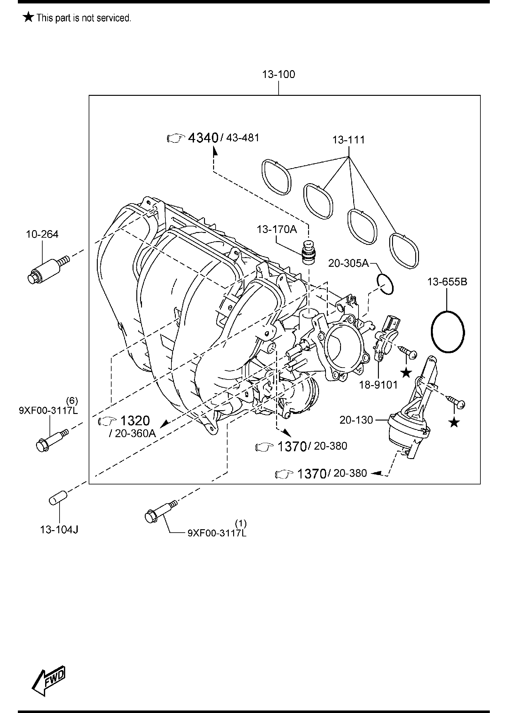 Diagram INLET MANIFOLD for your Mazda