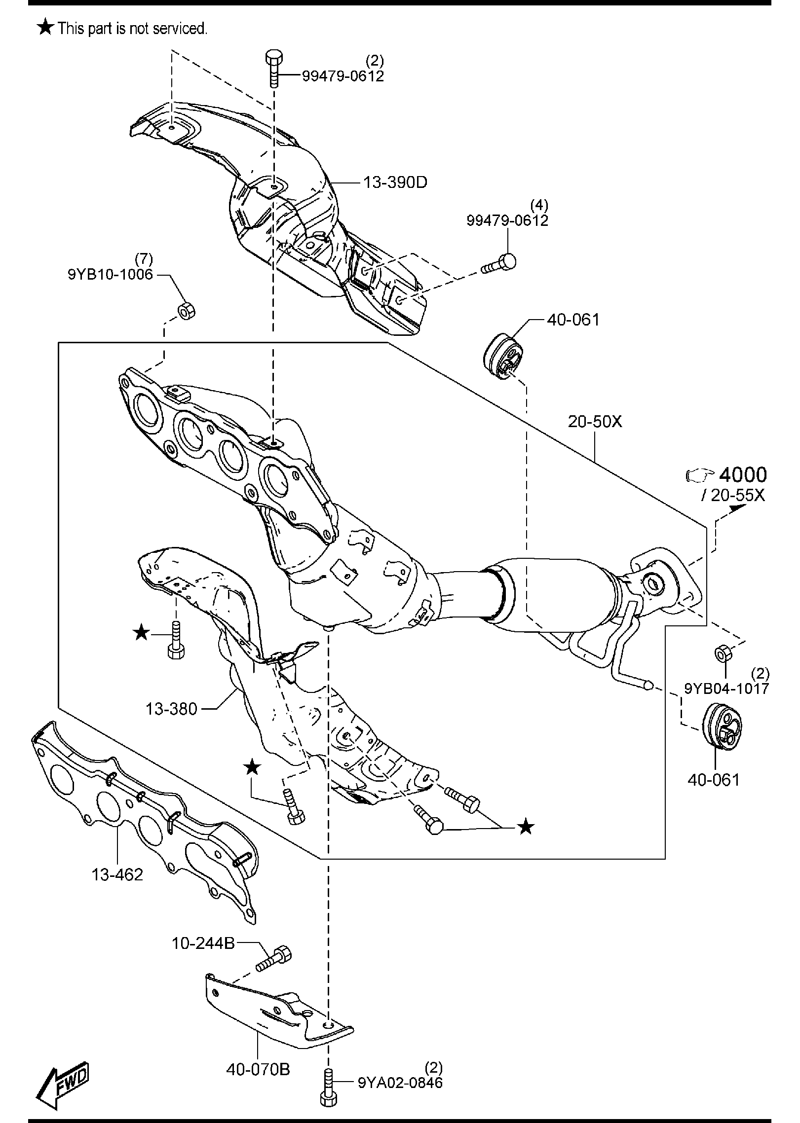 Diagram EXHAUST MANIFOLD for your 2016 Mazda MX-5 Miata   