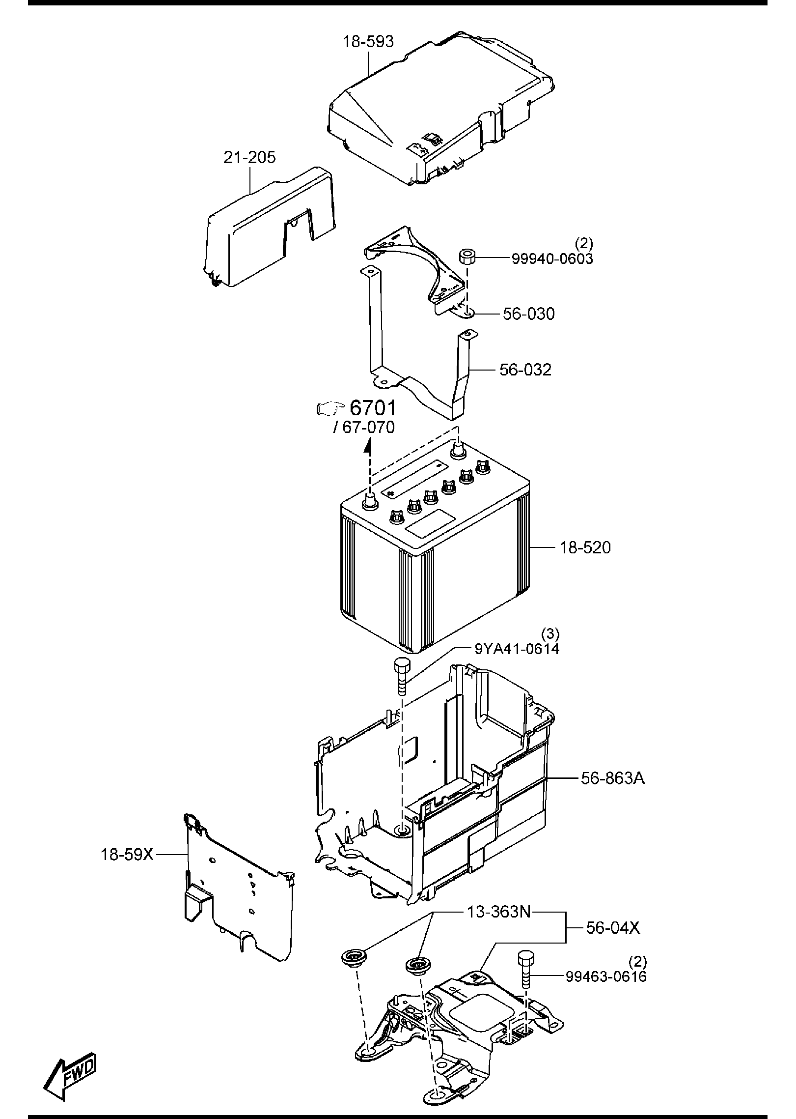 Diagram BATTERY for your 2015 Mazda MX-5 Miata   