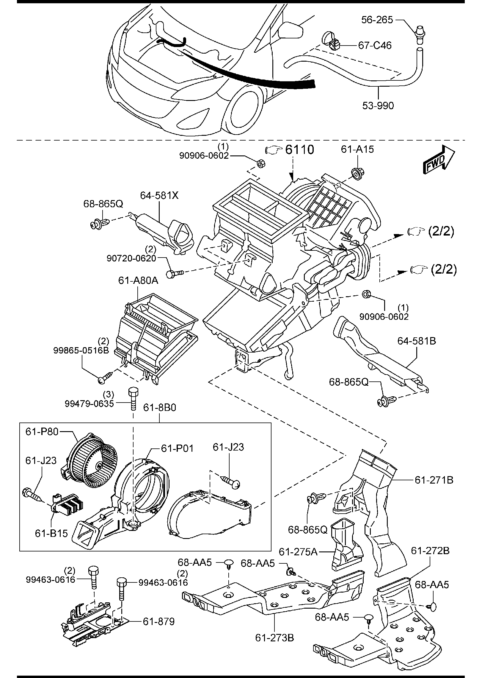 Diagram HEATER for your 2012 Mazda Mazda3 2.0L MT 2WD SEDAN ITR 