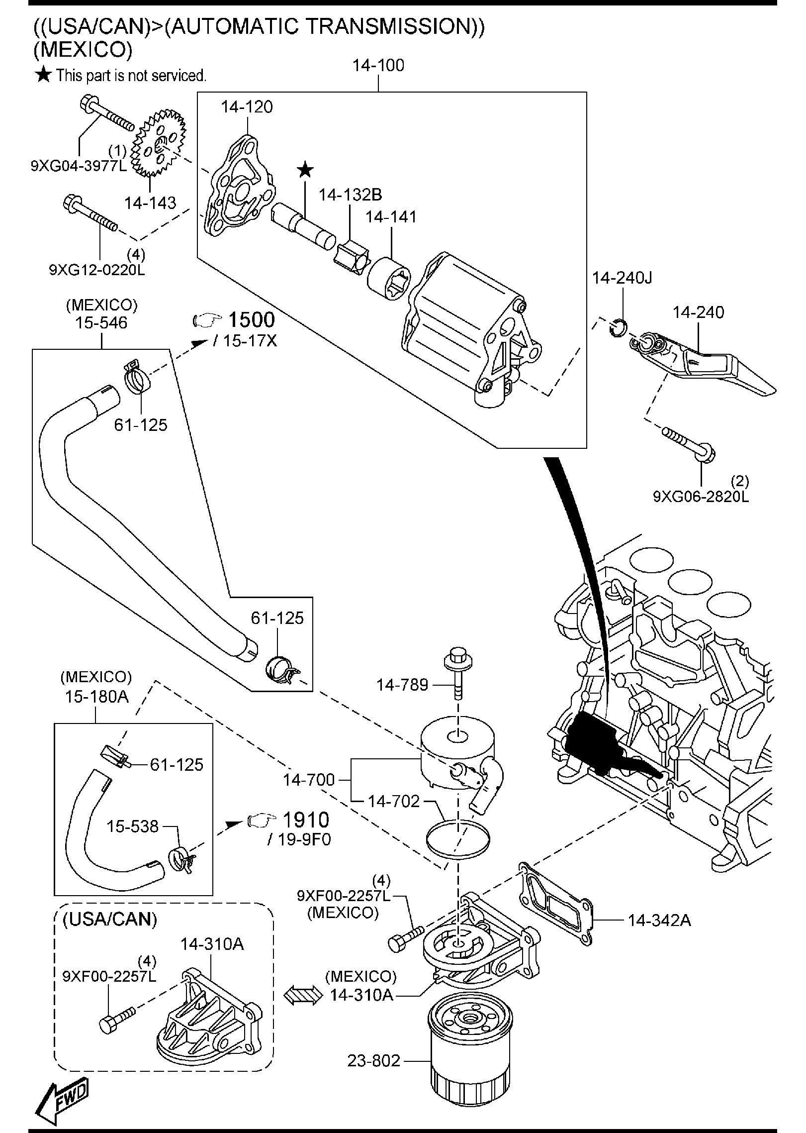 Diagram OIL PUMP & FILTER for your Mazda