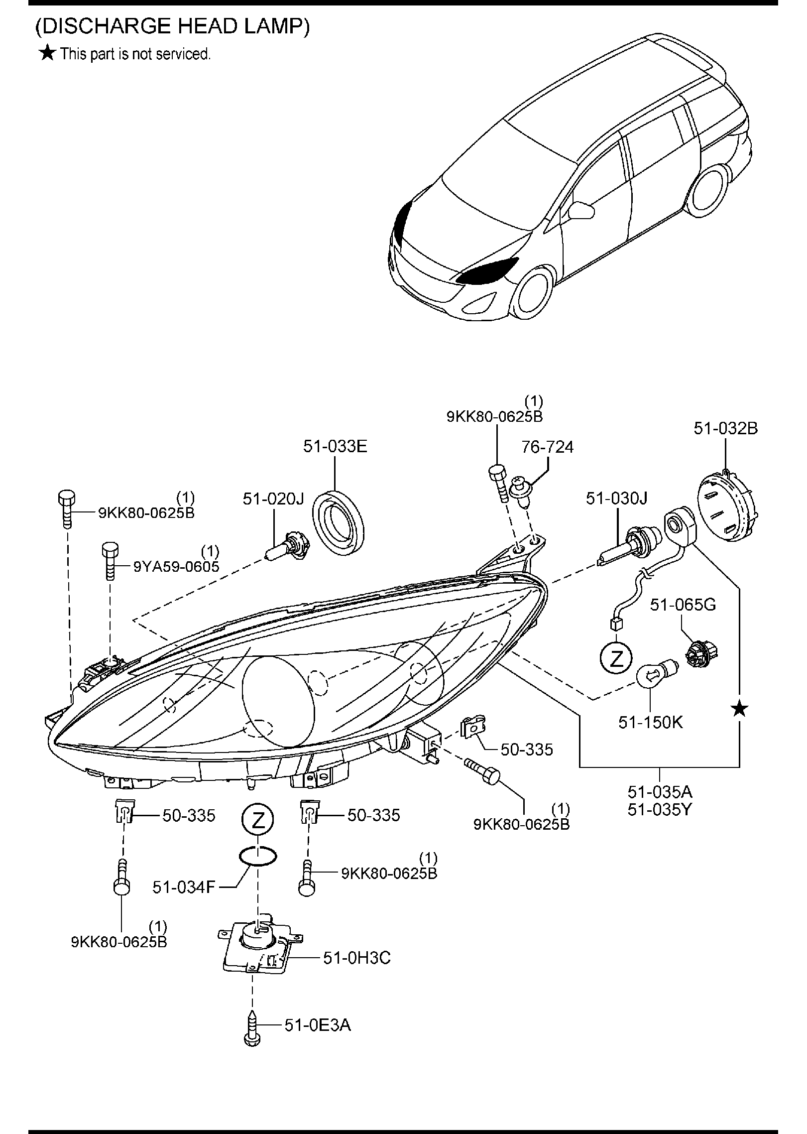 Diagram HEAD LAMPS for your 2002 Mazda Tribute   