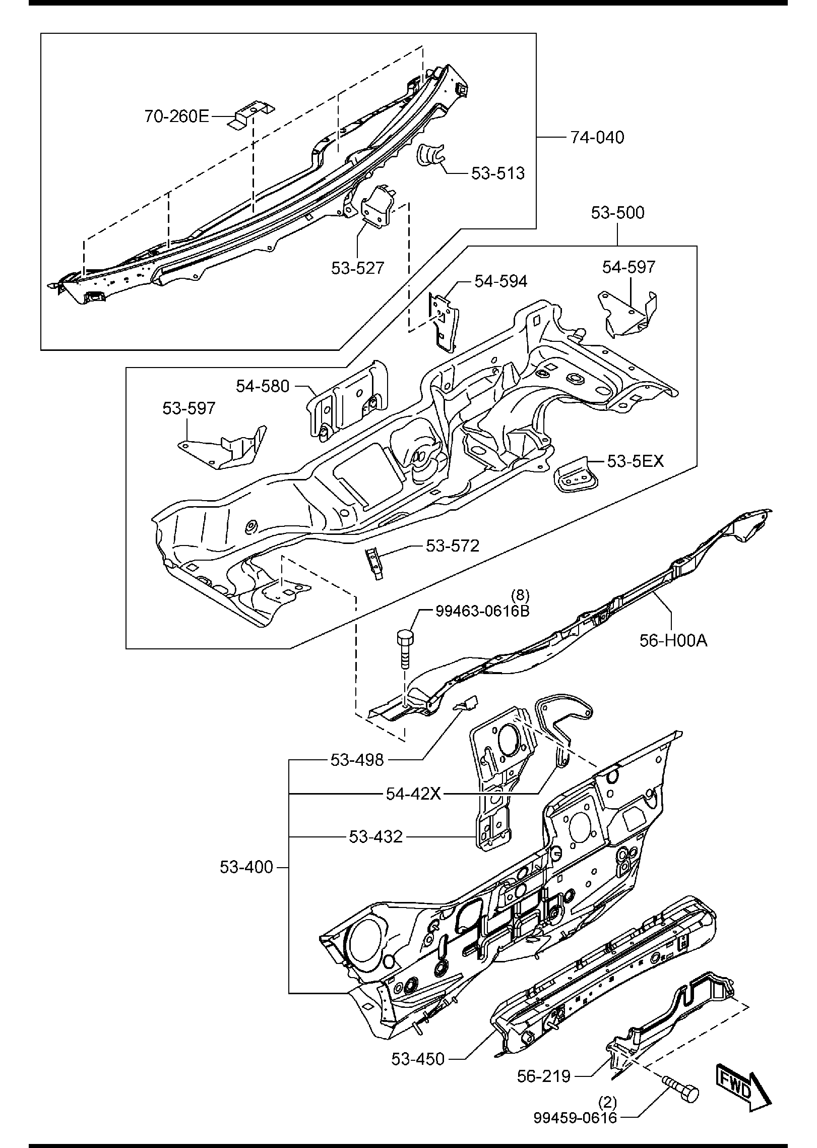Diagram DASH & COWL PANELS for your 2007 Mazda Mazda3  SEDAN ITR 