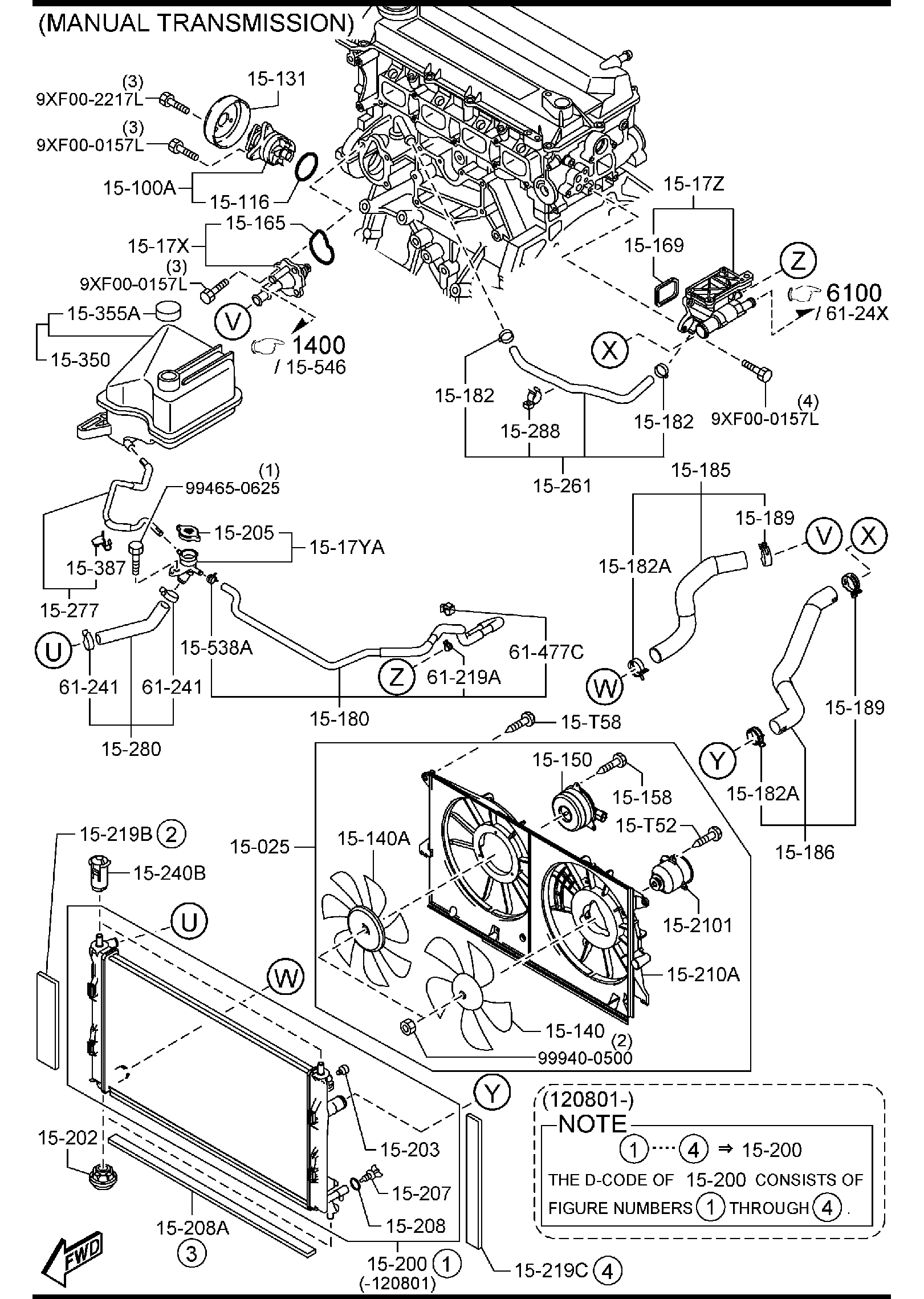 Diagram COOLING SYSTEM for your 2006 Mazda Mazda6   