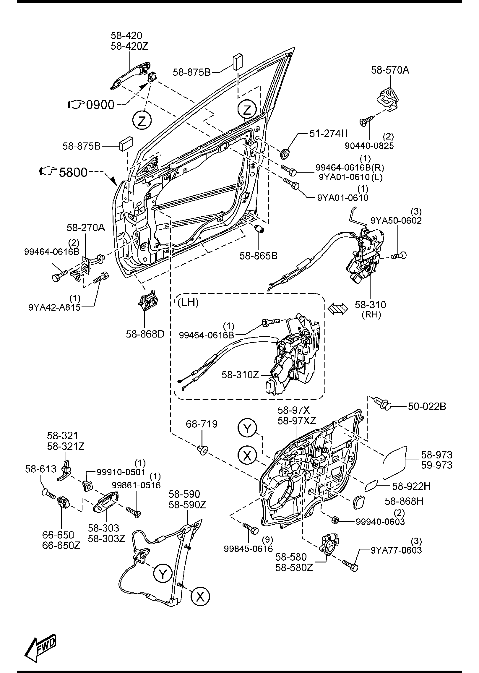 Diagram FRONT DOOR MECHANISMS for your 2015 Mazda MX-5 Miata   