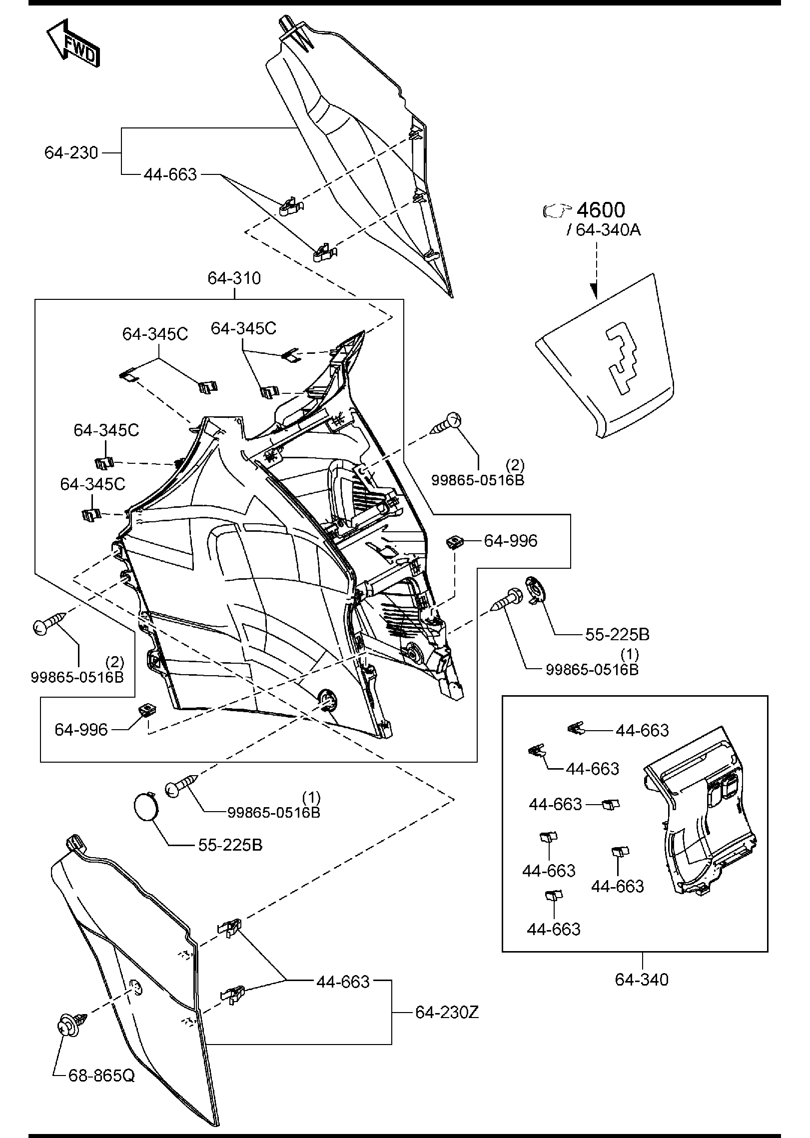 Diagram CONSOLE (AUTOMATIC TRANSMISSION) for your 2021 Mazda CX-9   